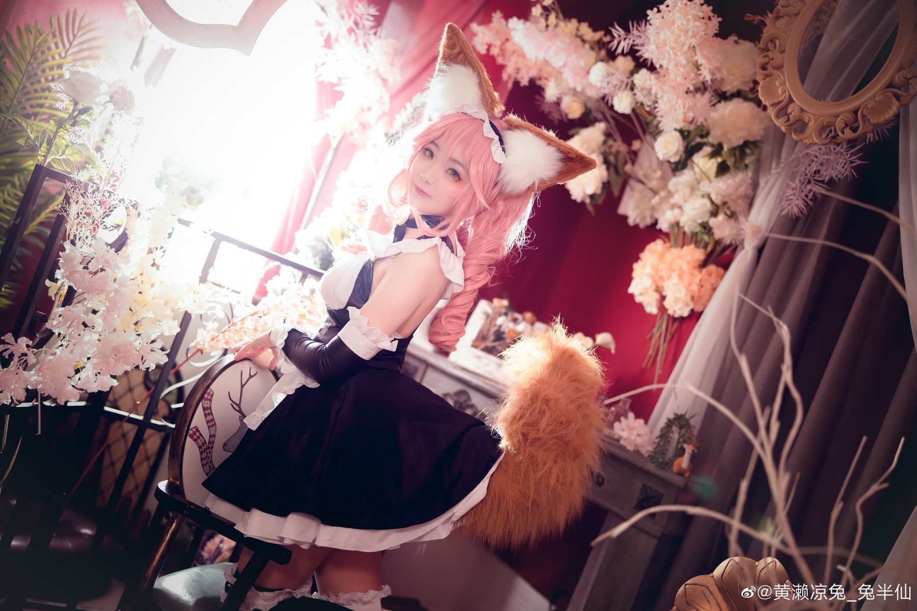 黄濑凉兔_兔半仙 Cosplay fate玉藻前女仆ver(5)