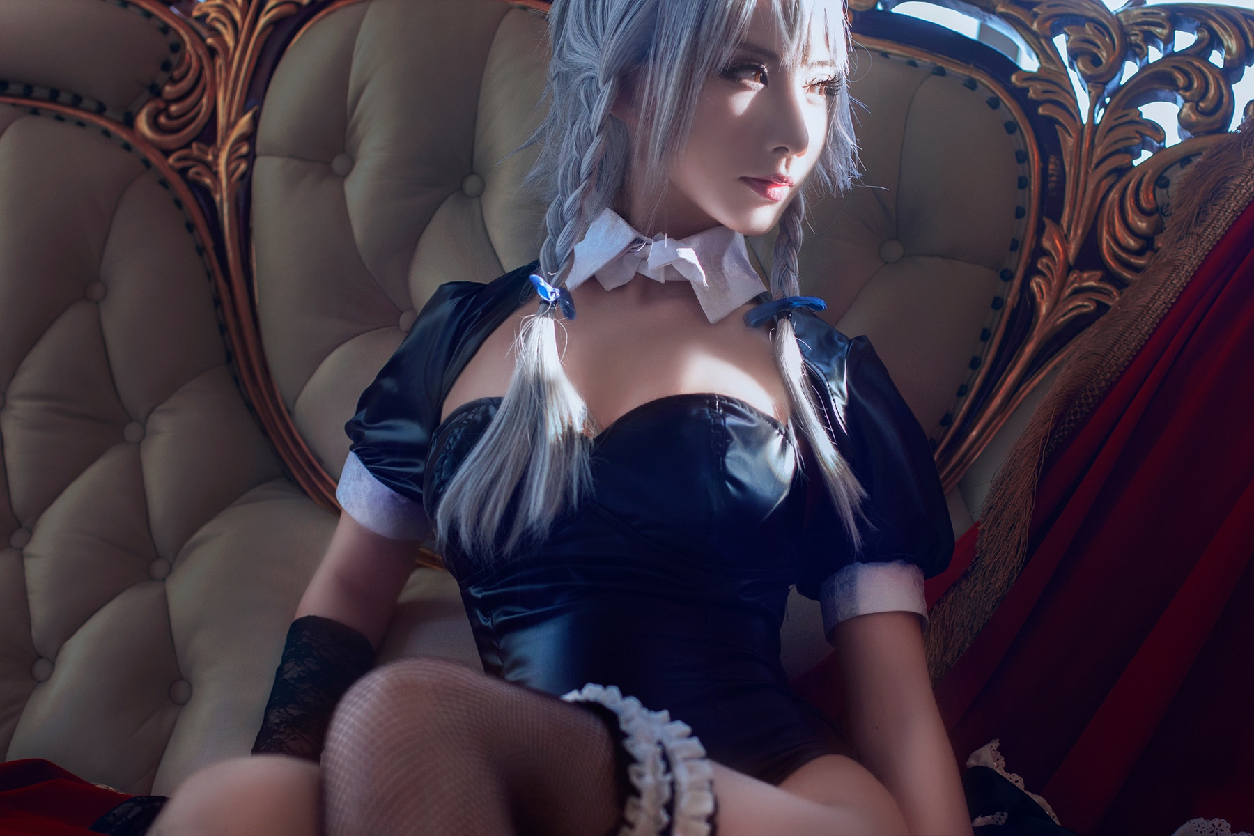 Cosplay 半半子Banbanko 索索 Sophia 红美铃 十六夜咲夜(3)