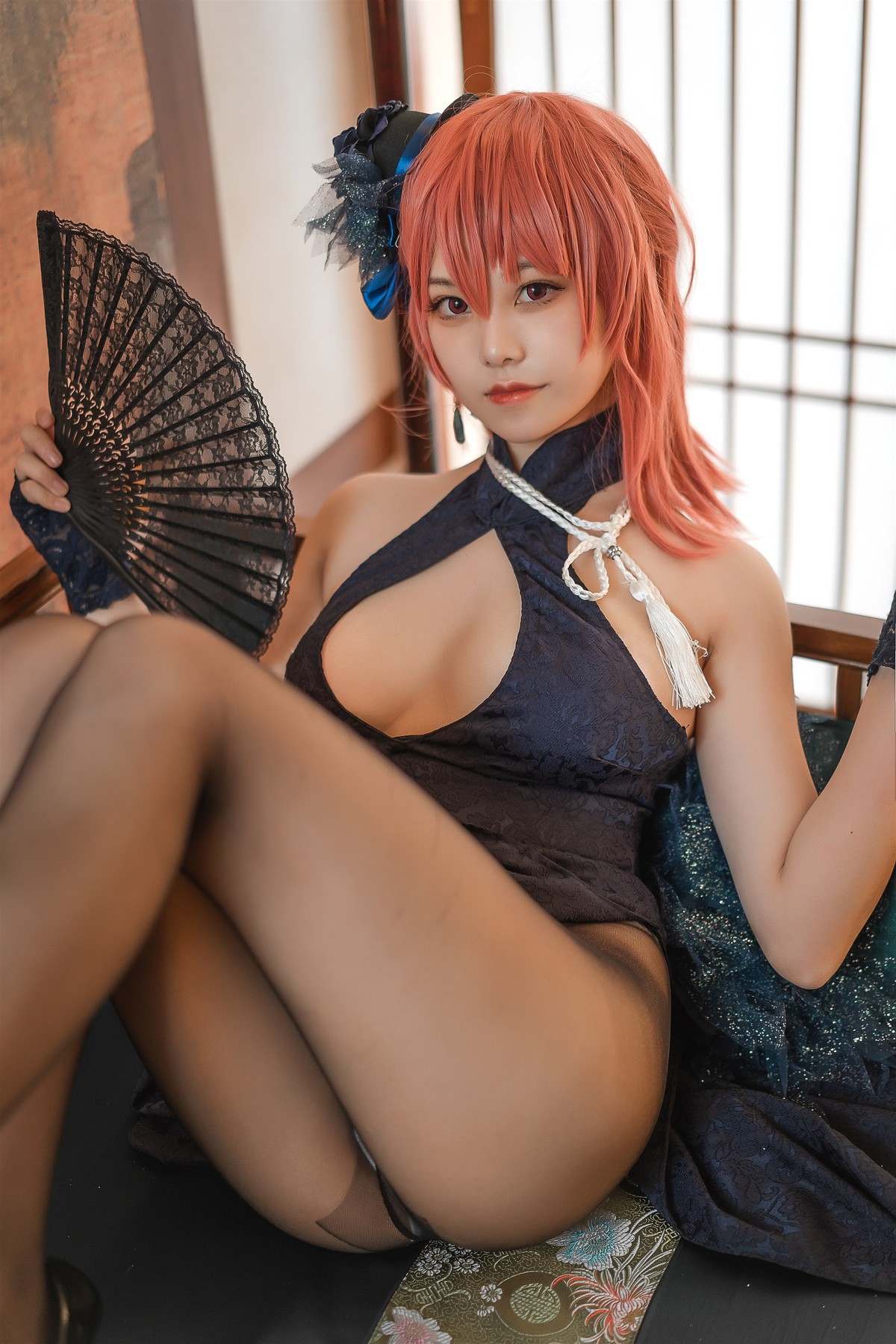 蜜汁猫裘 Cosplay 黑太子旗袍(30)