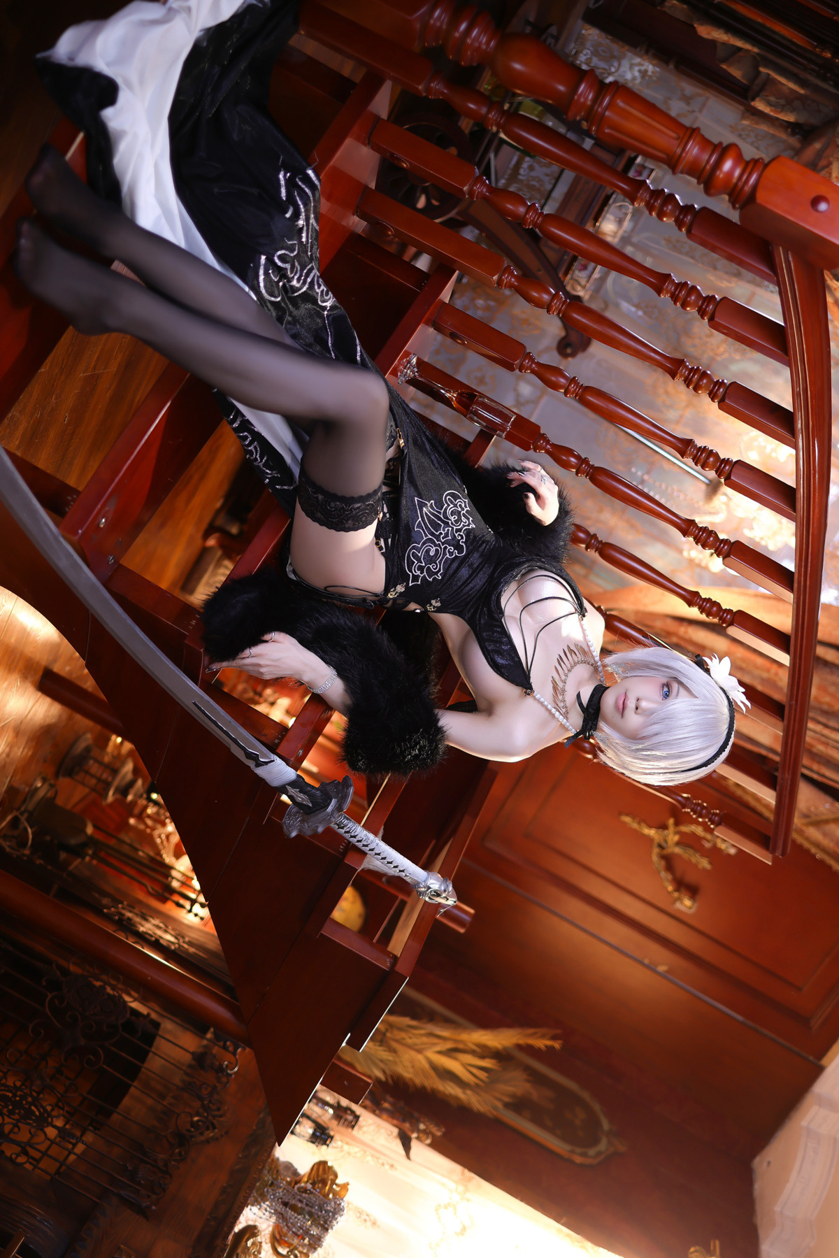 Cosplay 水淼Aqua ヨルハ二号B型 同人ドレスVer Set.01(26)