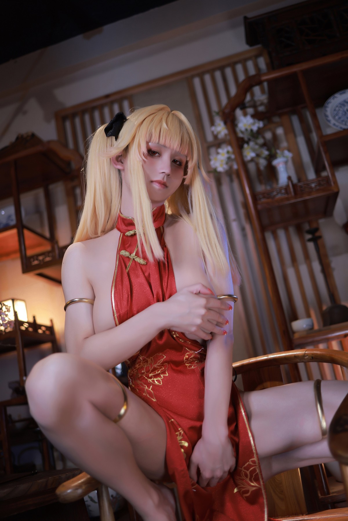 Cosplay 桜满三时 萌姬联合 旗袍(39)