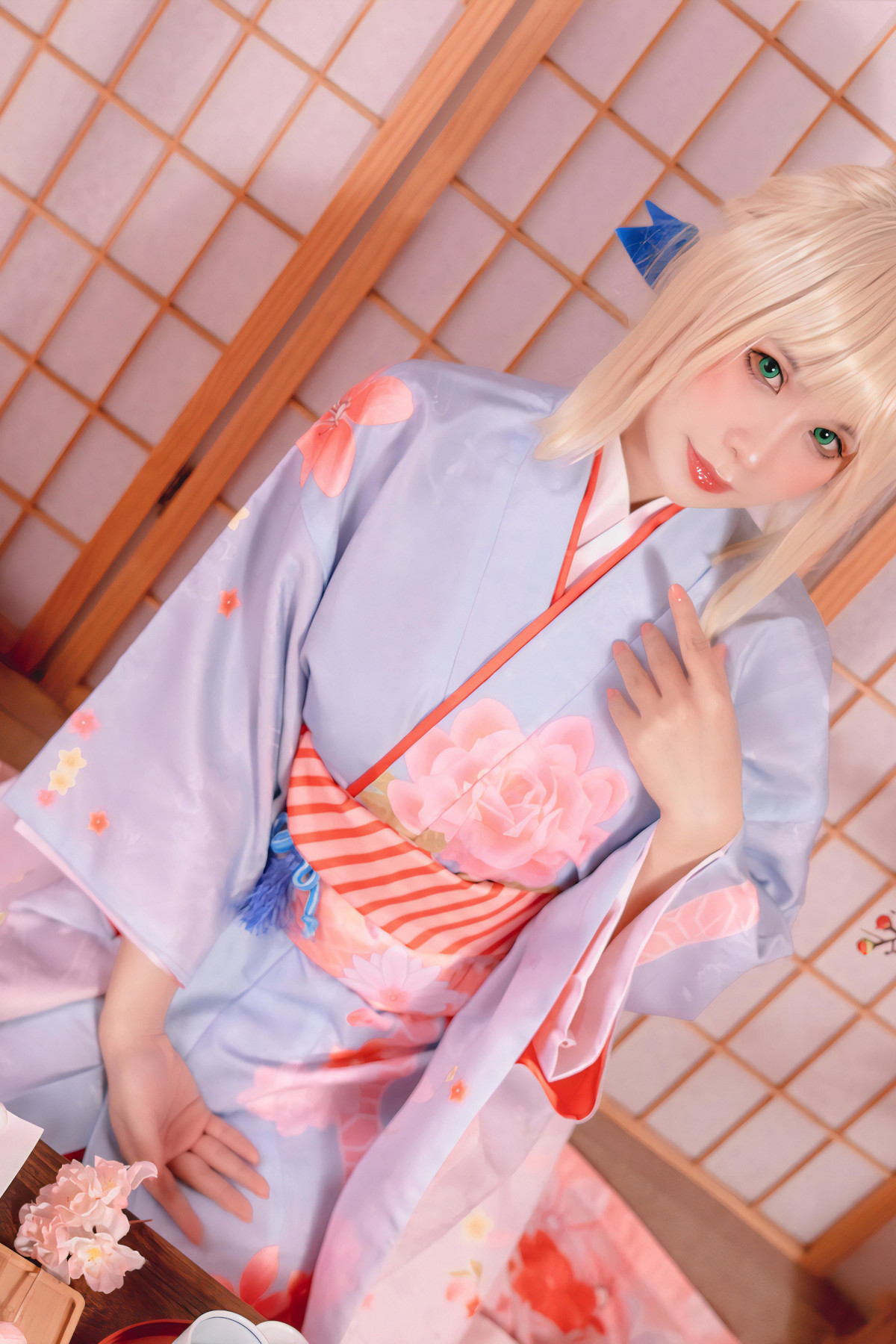 Cosplay Pyonピオン Saber セイバー Kimono(5)