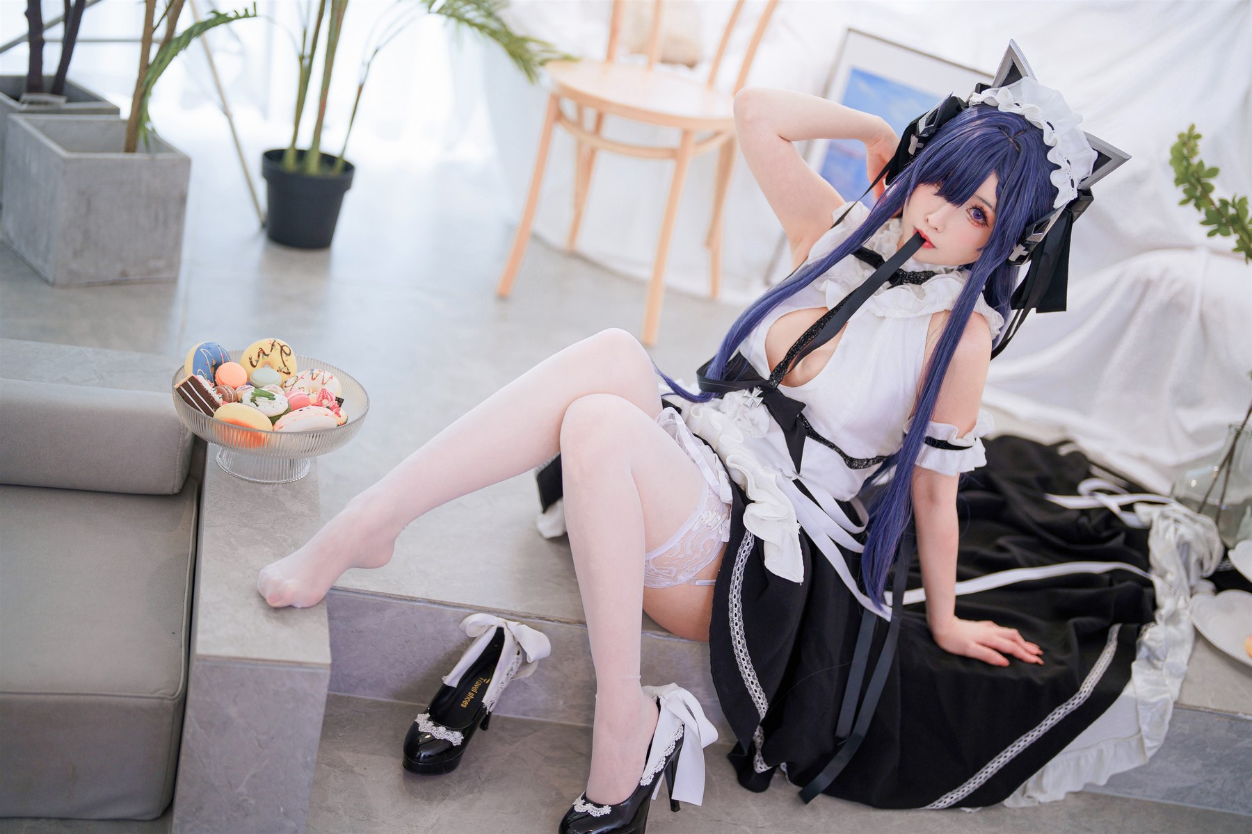 Cosplay rioko凉凉子 肉扣热热子 奥古斯特 女仆装(5)