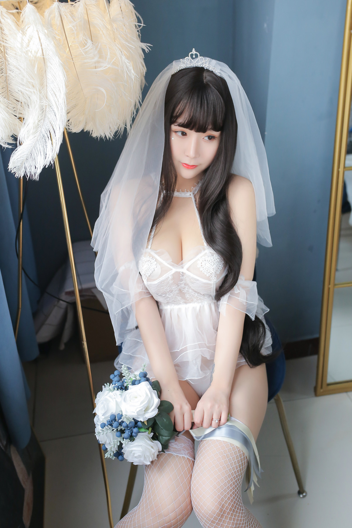 Cosplay 猫九酱Sakura 长发婚纱 Set.01(24)