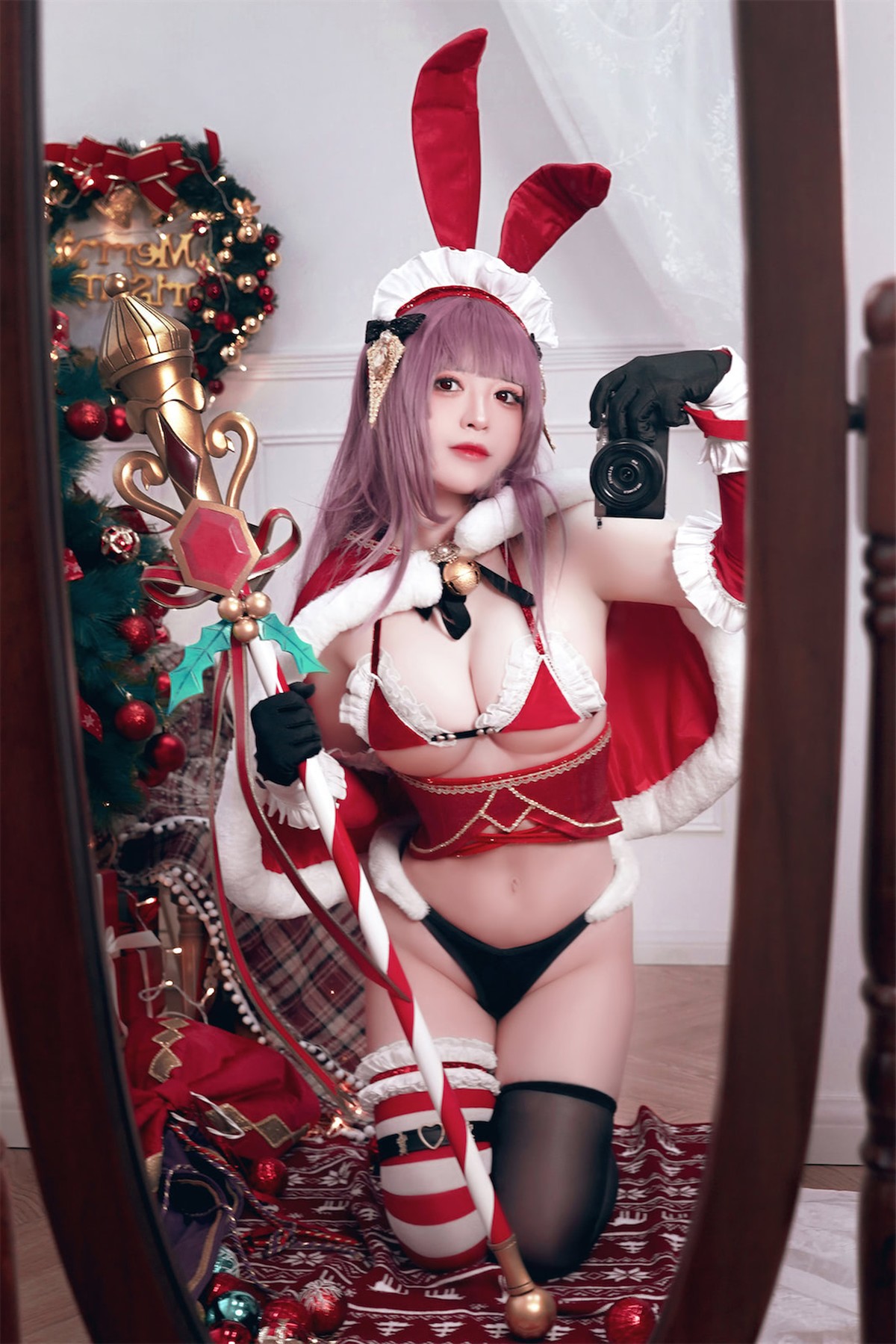 Cosplay 半半子 Christmas Bunny Aike(6)