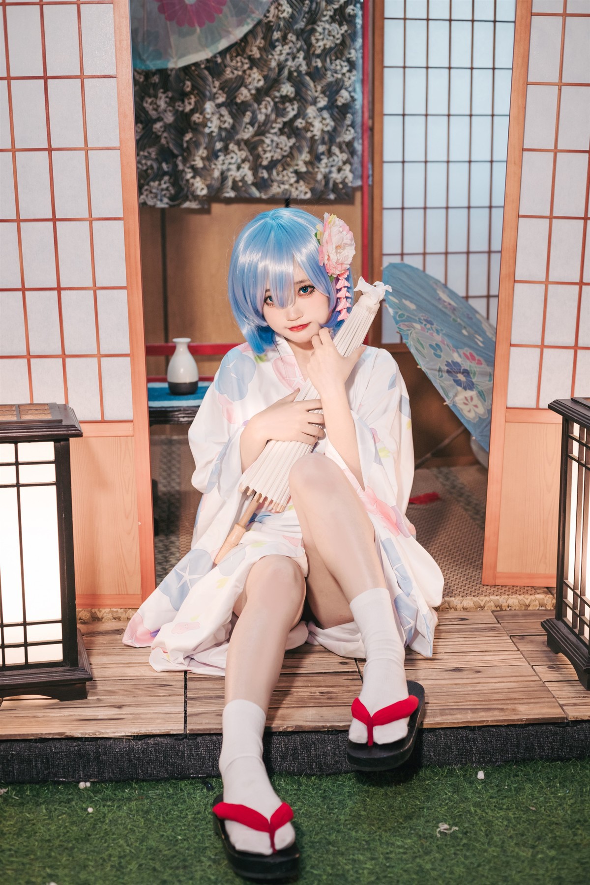 Cosplay 神沢永莉 蕾姆和风(12)