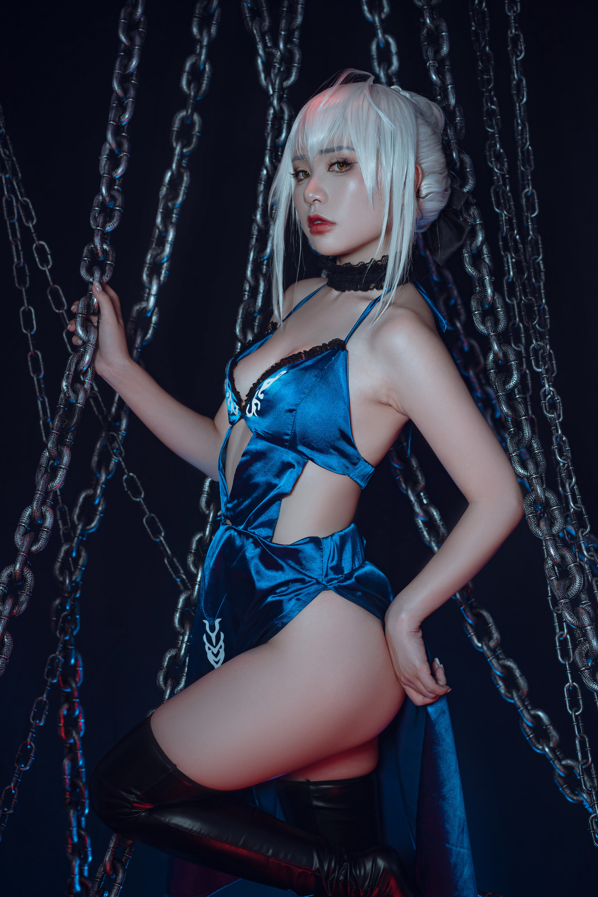 爆机少女喵小吉 Cosplay 黑呆 Saber Alter(32)