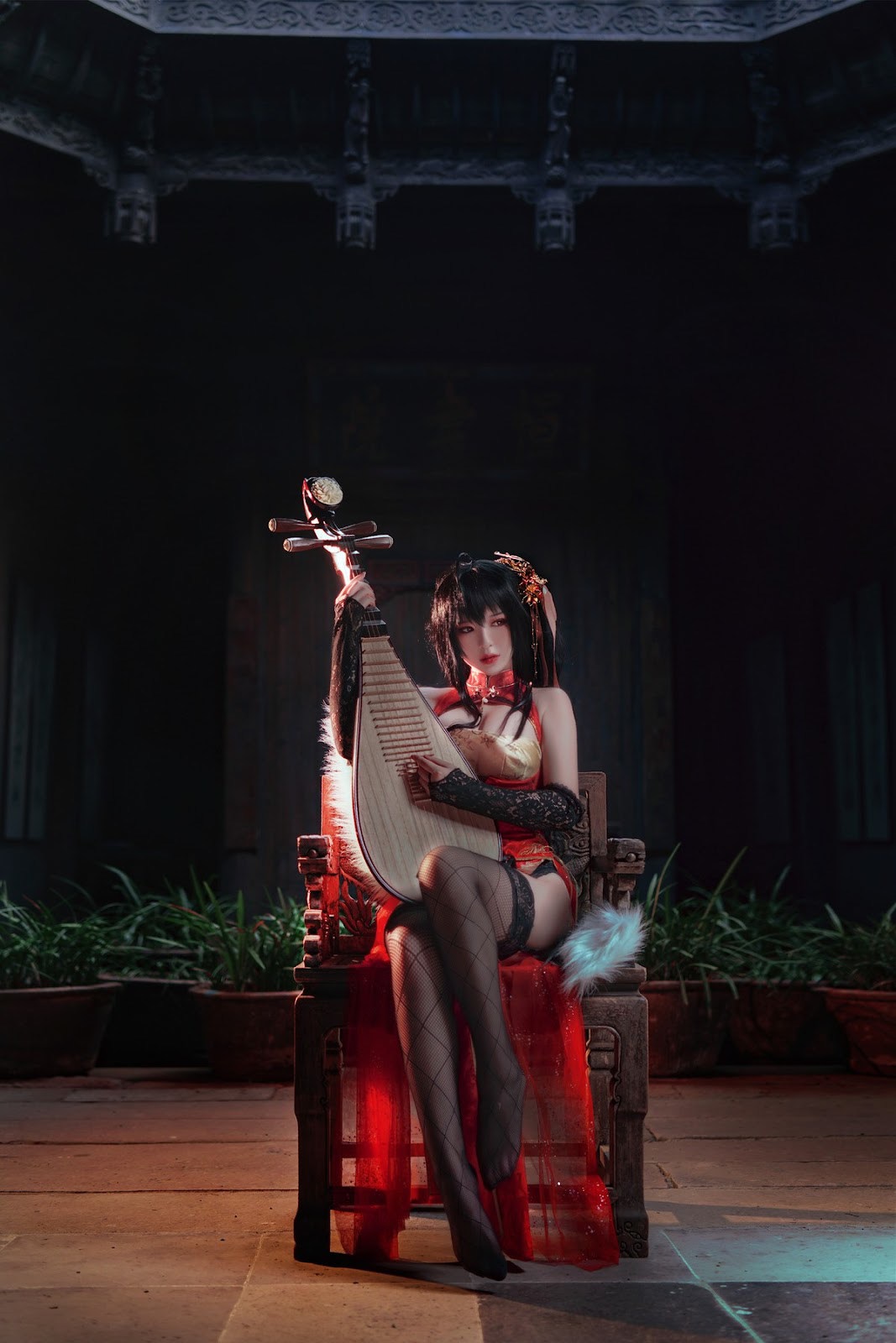 Cosplay 半半子 大凤旗袍