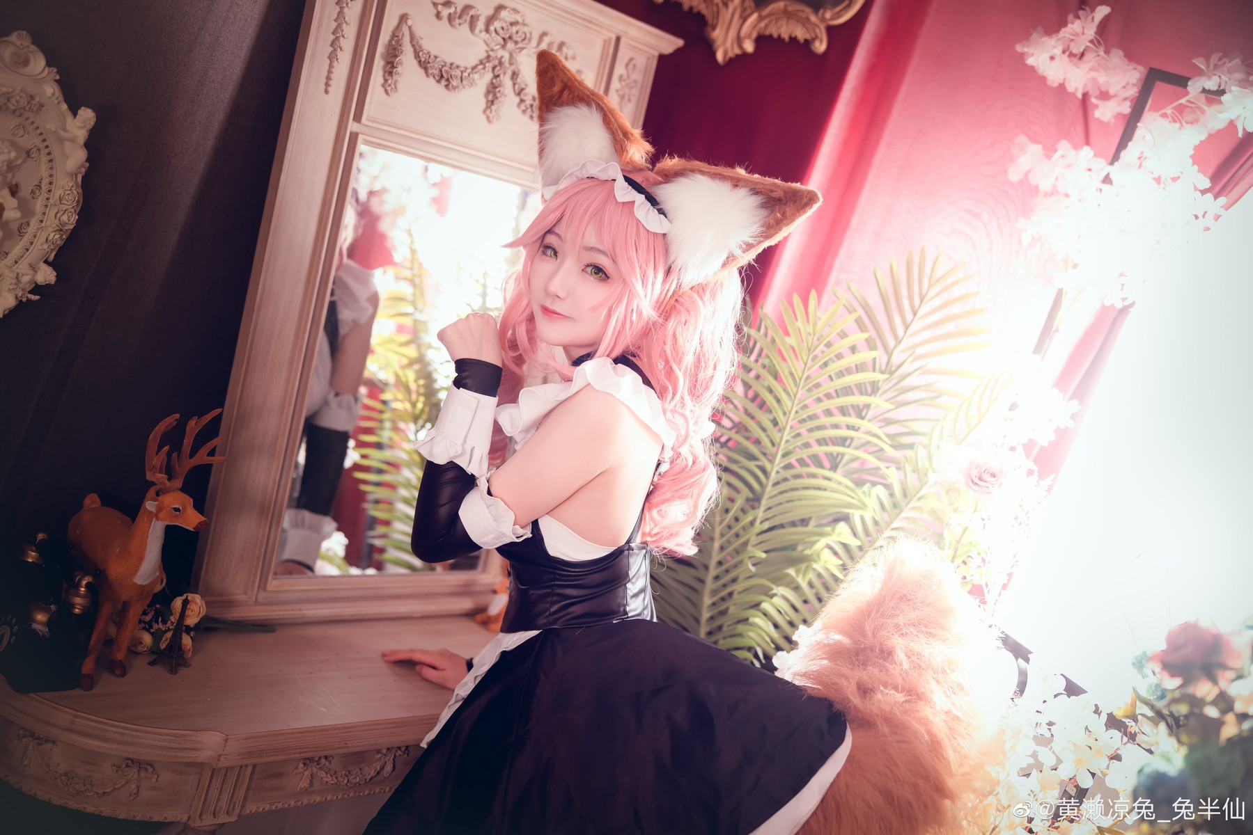 黄濑凉兔_兔半仙 Cosplay fate玉藻前女仆ver(8)