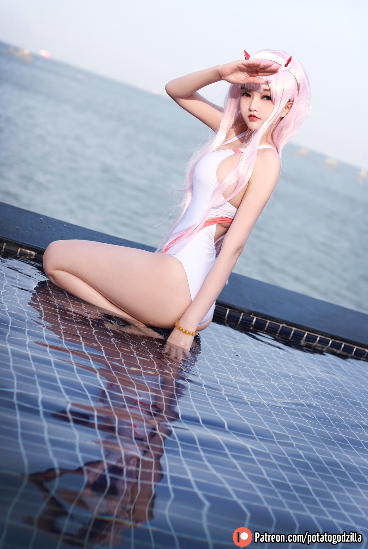 Cosplay Potato Godzilla Zero Two Swimsuit(24)