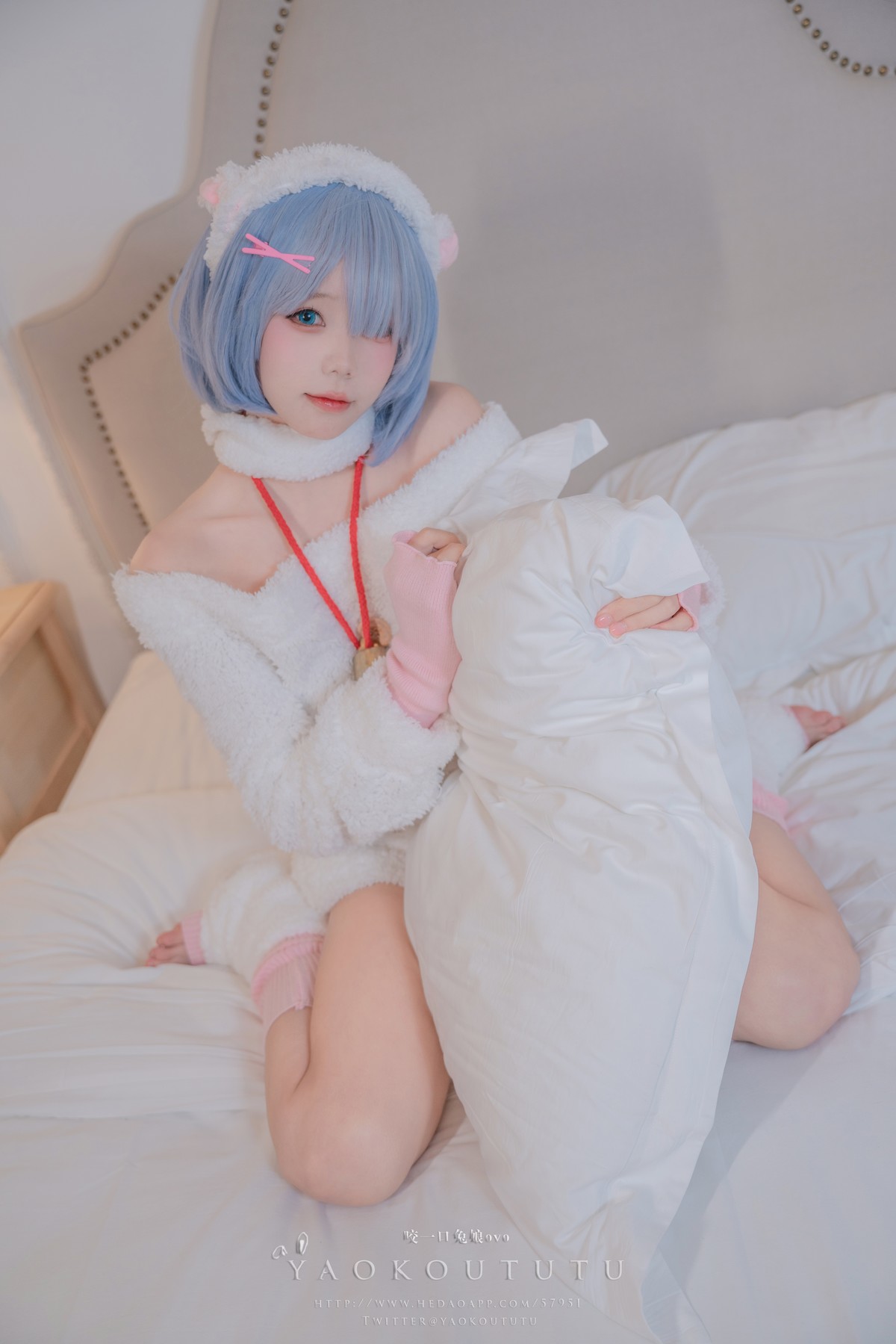 Cosplay 黏黏团子兔 T3特典 蕾姆咩咩(11)