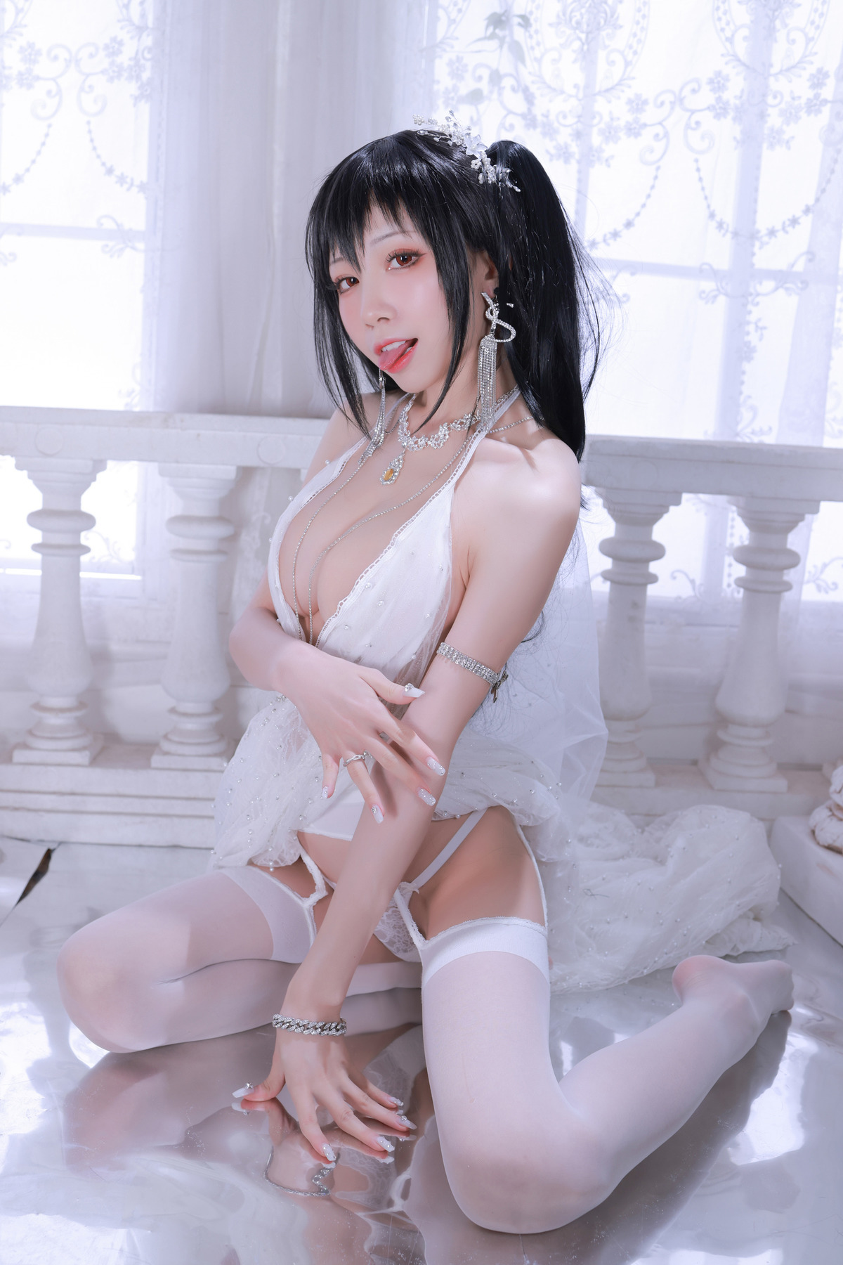 水淼aqua Cosplay 大凤婚纱(51)