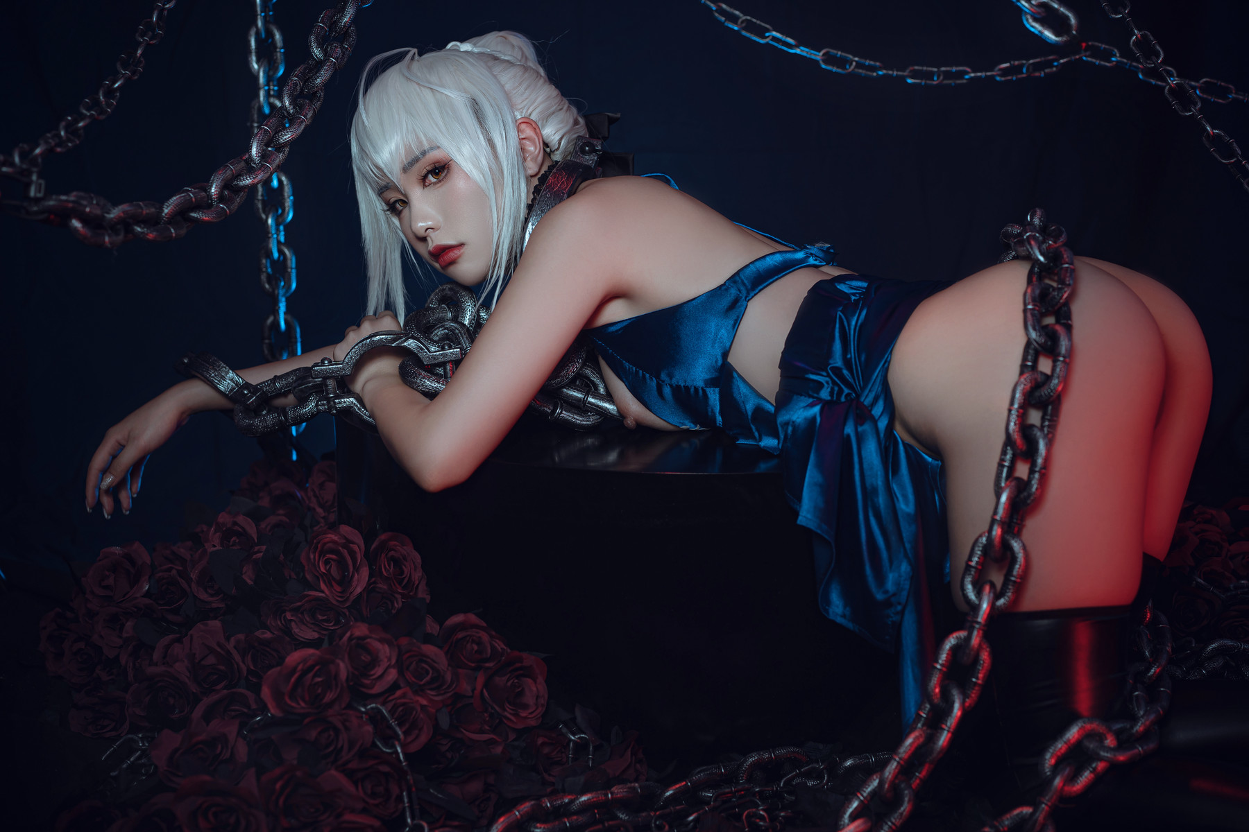 爆机少女喵小吉 Cosplay 黑呆 Saber Alter(89)