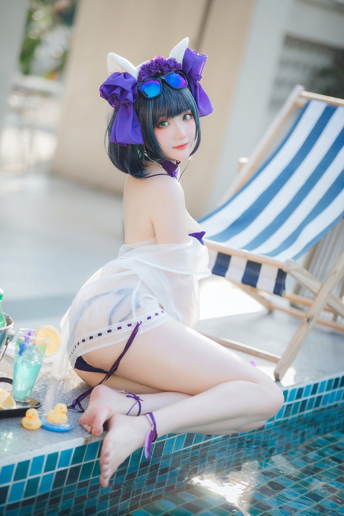 Cosplay 瓜希酱福利 柴郡泳装(19)