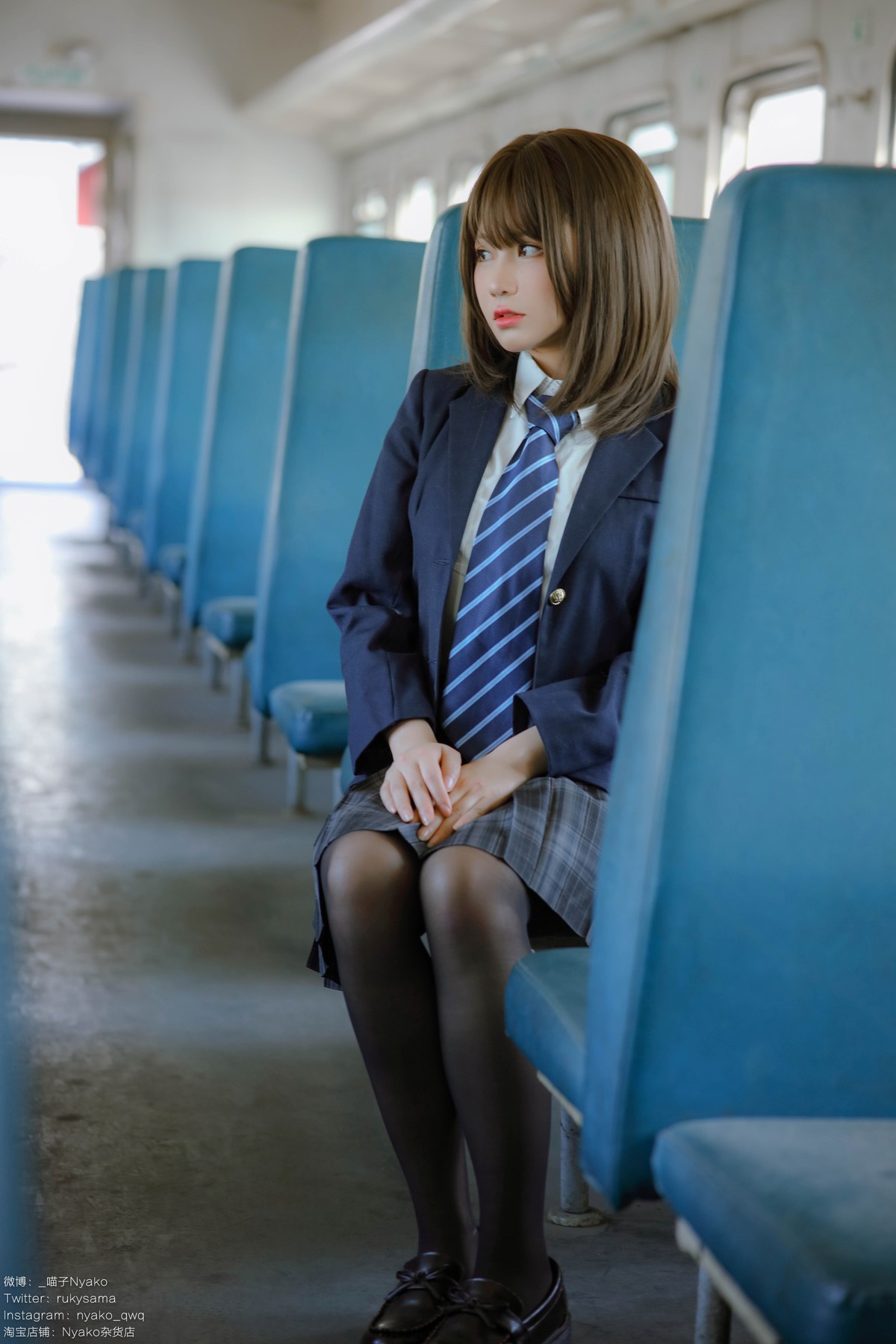 Cosplay Nyako喵子 火车JK制服(2)