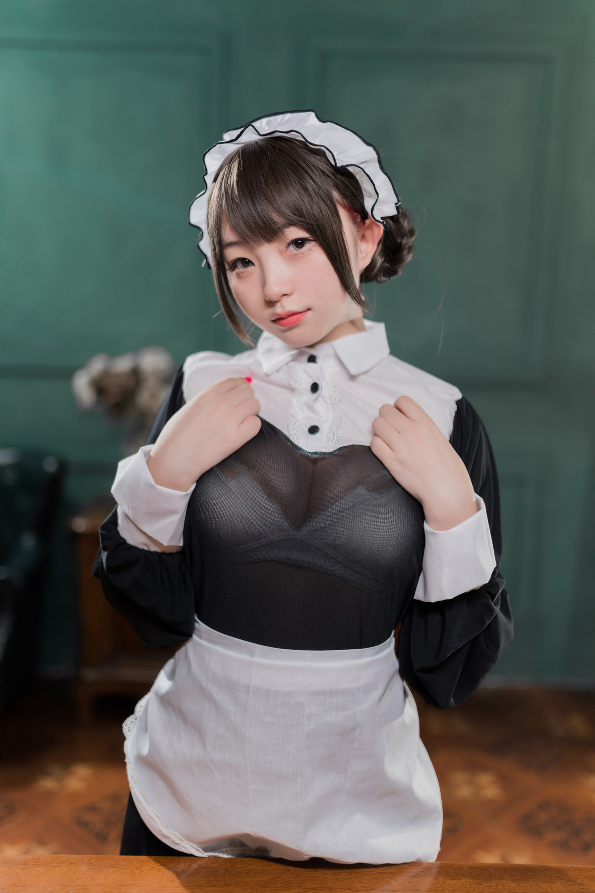 Cosplay 花铃 黑丝透明短裙女仆 Set.02(1)