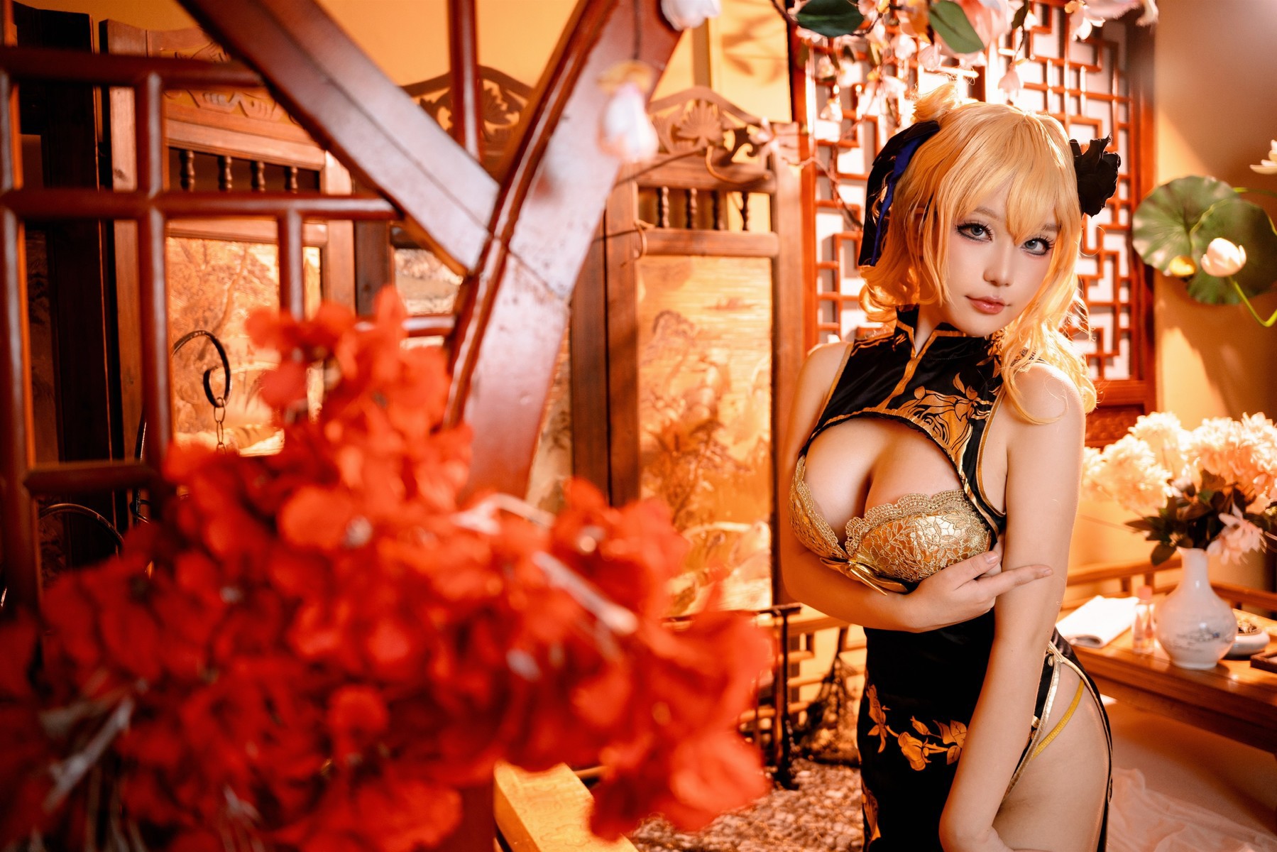 Cosplay 七七娜娜子 金莲 Gold Lily(9)