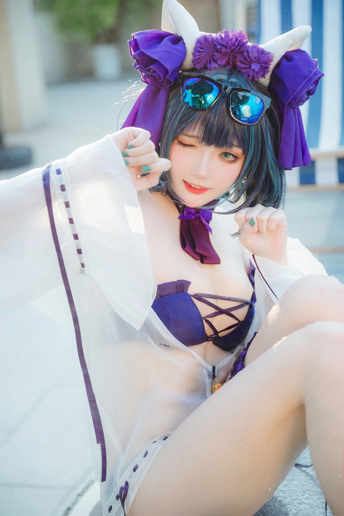 Cosplay 瓜希酱福利 柴郡泳装