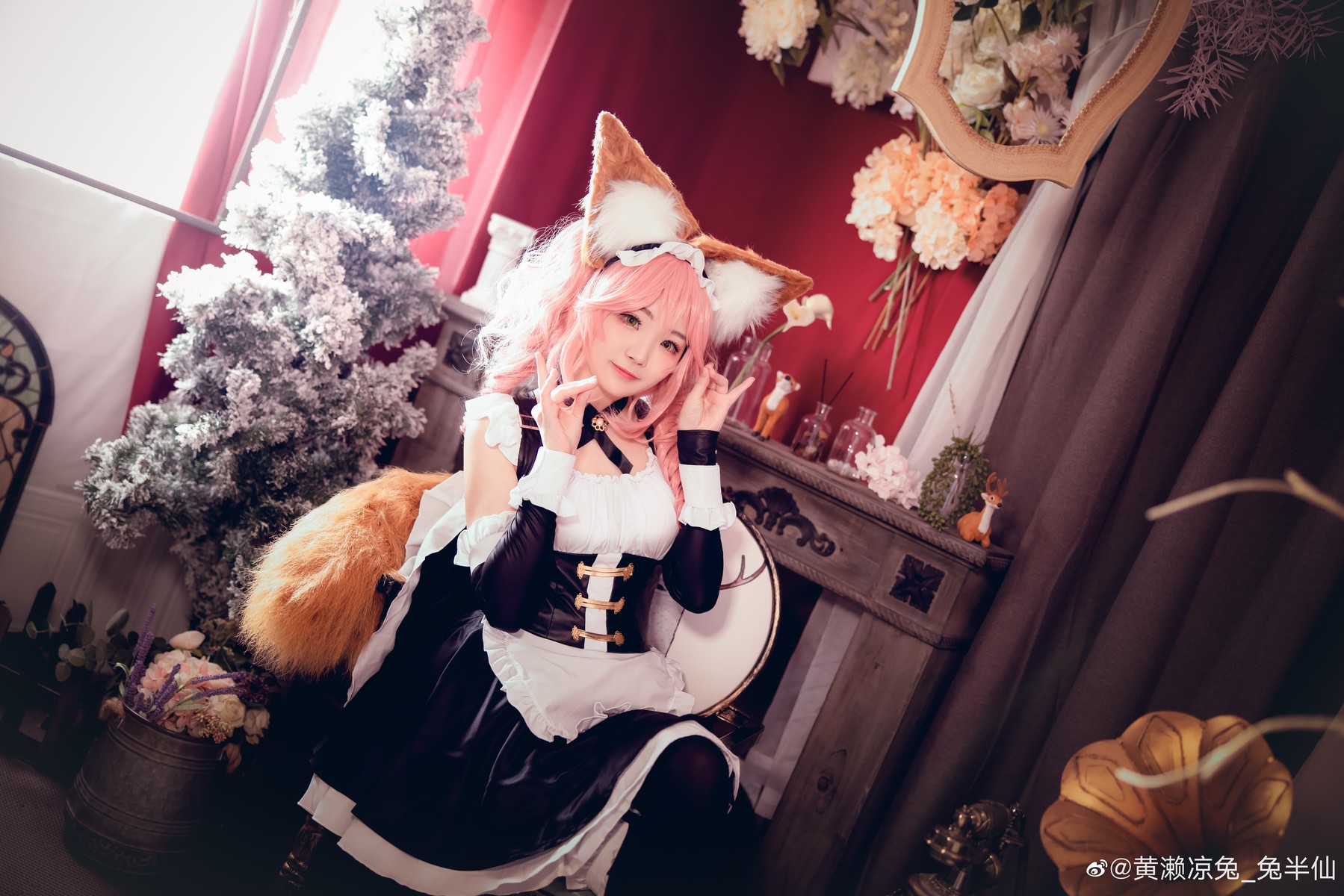 黄濑凉兔_兔半仙 Cosplay fate玉藻前女仆ver(2)