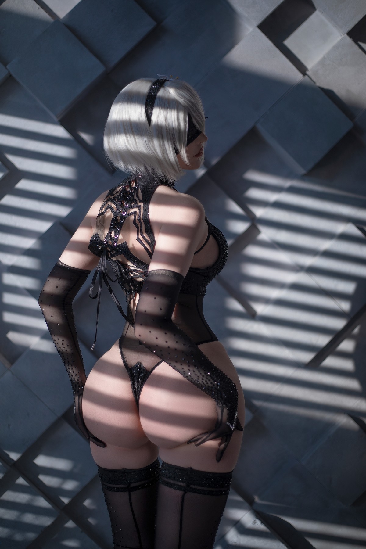 Cosplay Sayathefox 2B Black + White(2)