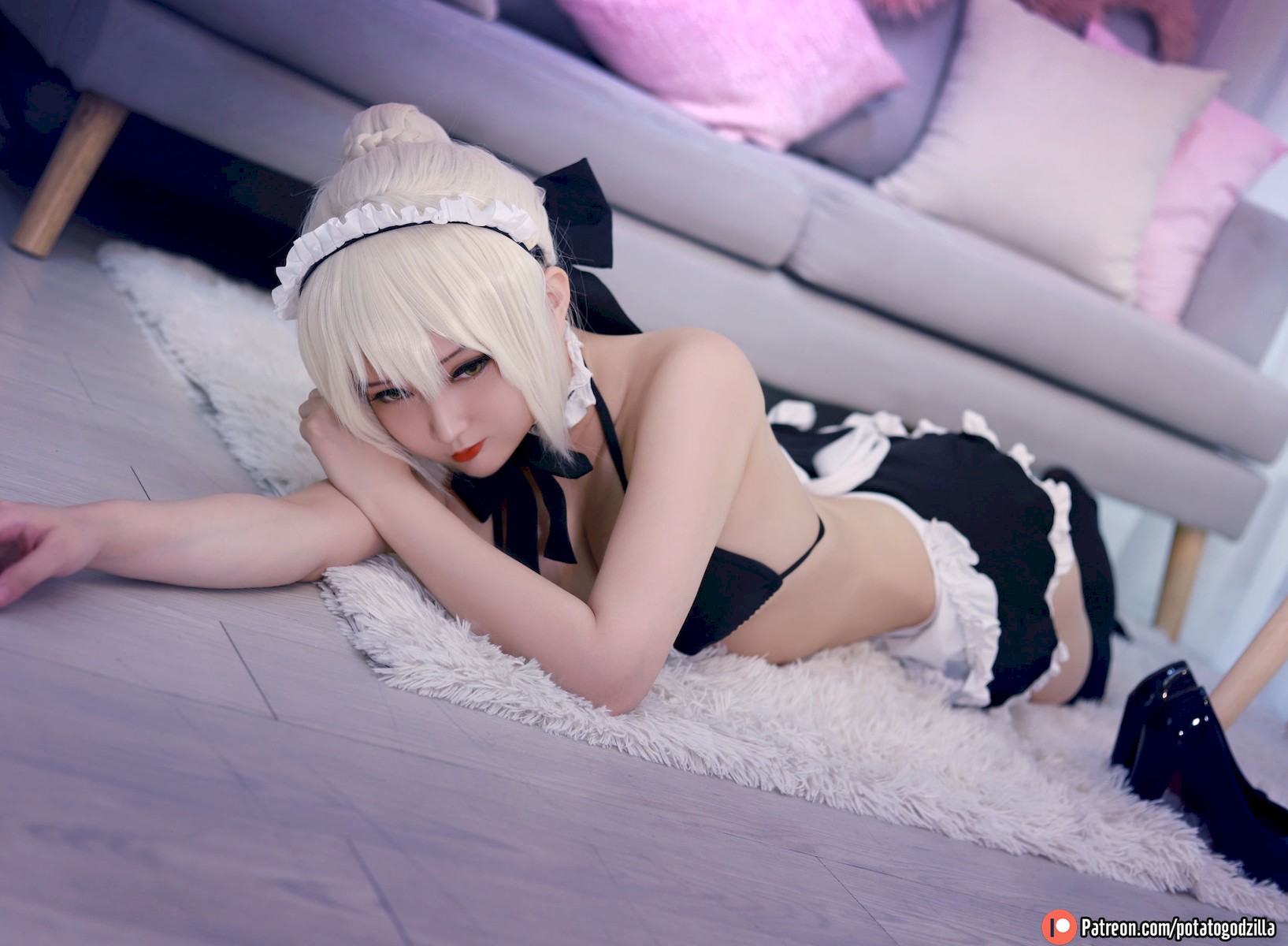 Potato Godzilla Cosplay セイバーオルタ メイド Ver.(28)