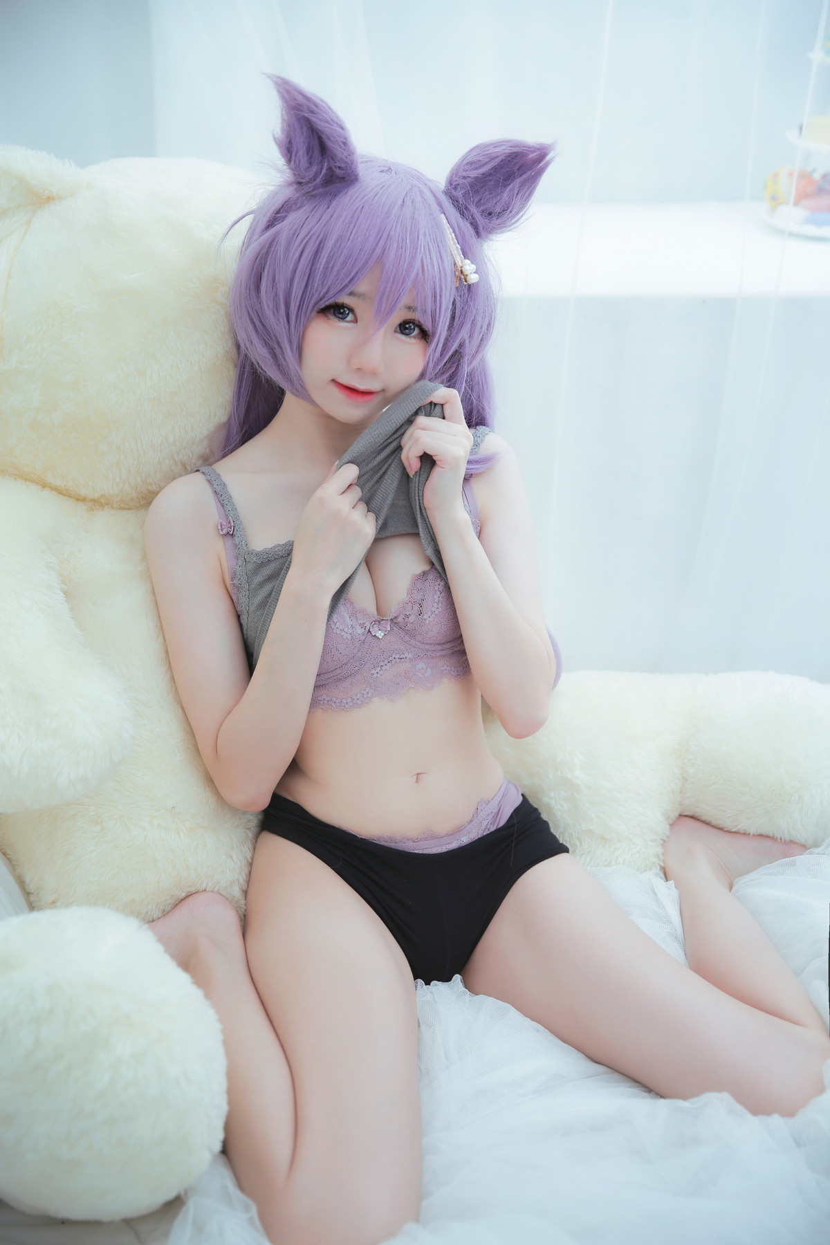 Sally多啦雪 Cosplay Keqing 刻晴 Lingerie Ver.(15)