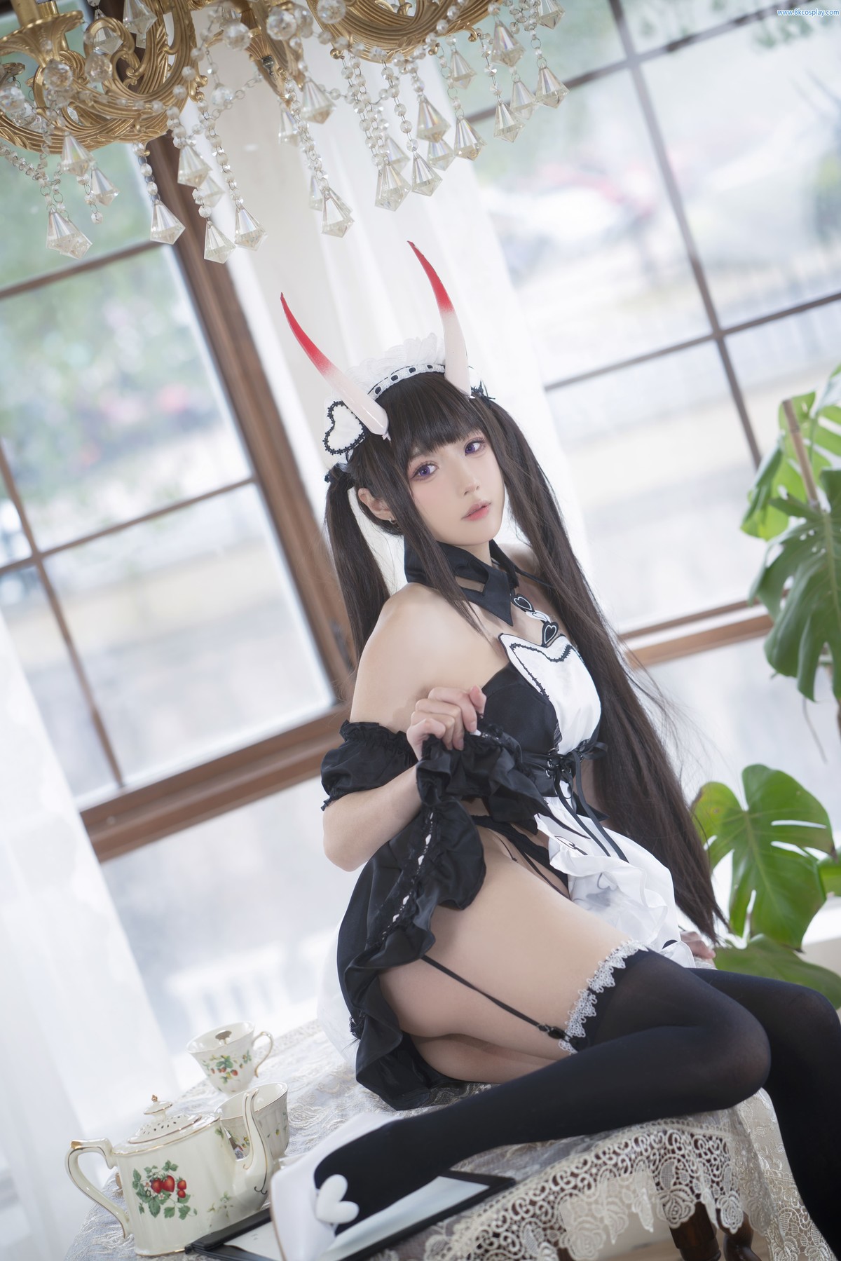 阿包也是兔娘 Cosplay 月舰长 能代女仆(21)