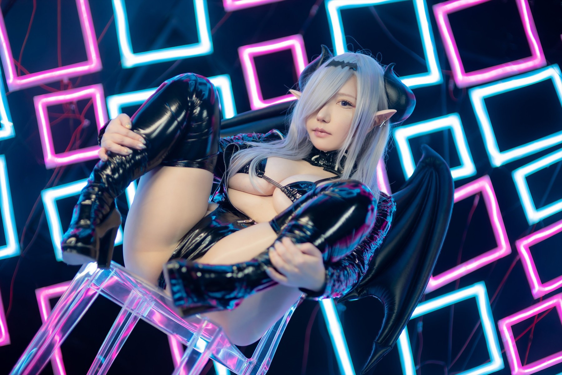 Cosplay SAKUサク See-through Bunny Succubus Set.04(27)