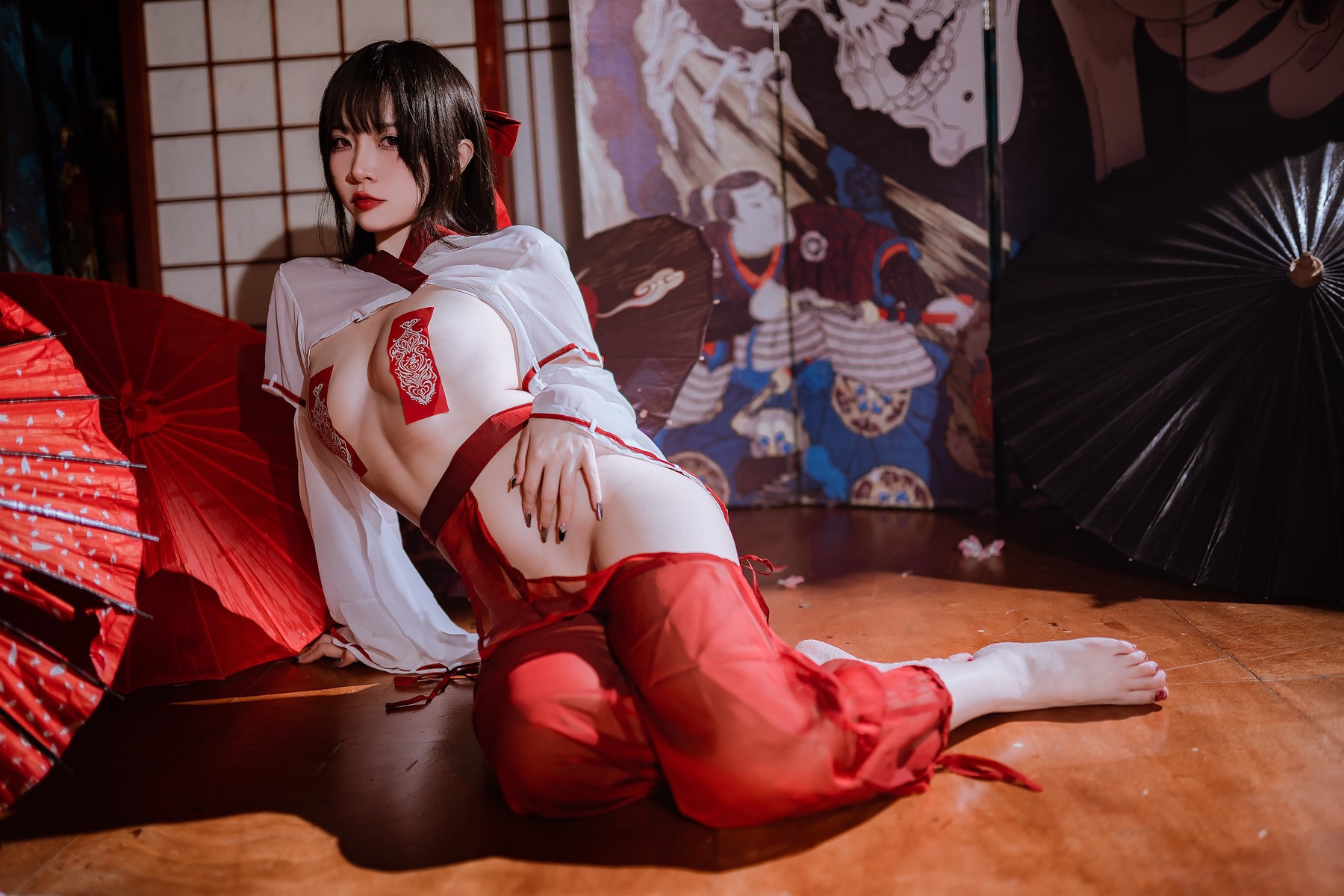Cosplay 二佐Nisa 私房巫女(5)