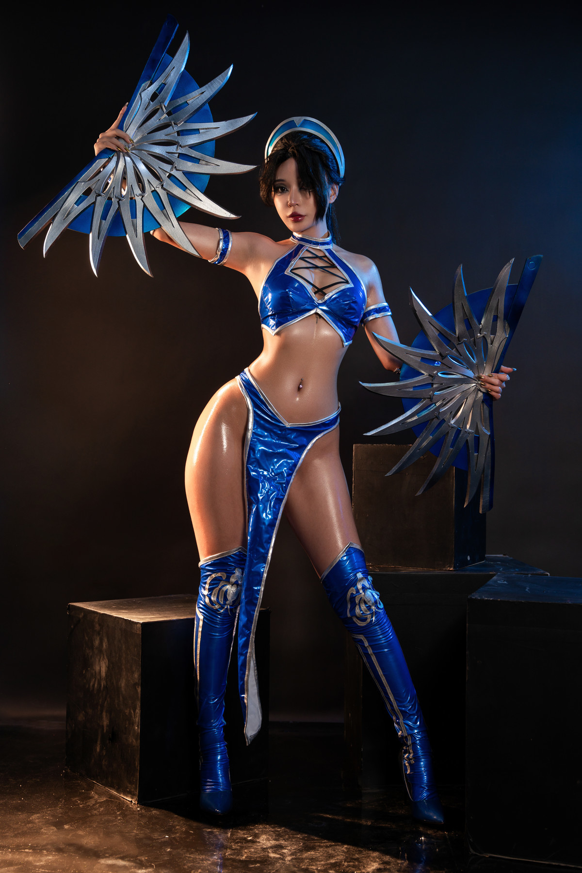 Cosplay Umeko.J Kitana Mortal Kombat Set.02(2)