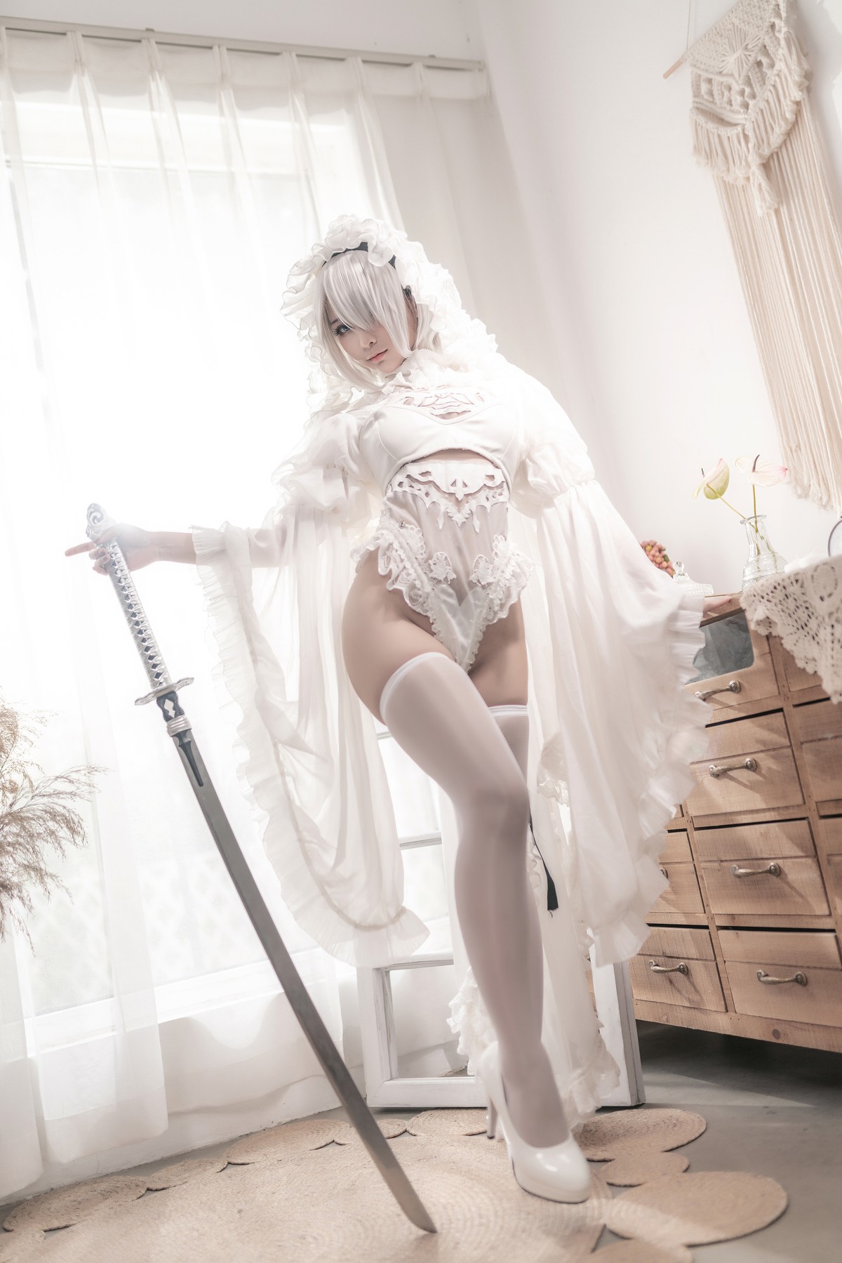 Cosplay 蠢沫沫 Chunmomo 尼尔纪元 白花嫁(14)