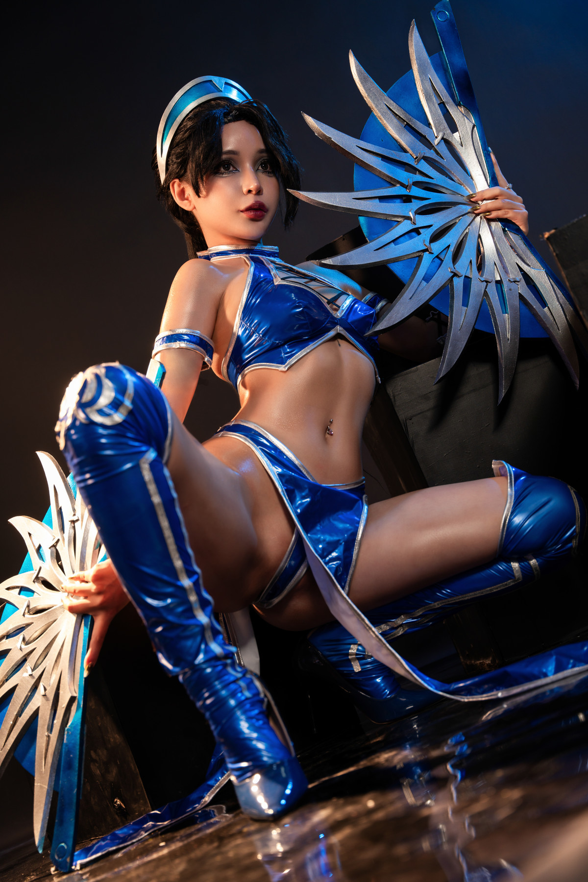 Cosplay Umeko.J Kitana Mortal Kombat Set.02(12)