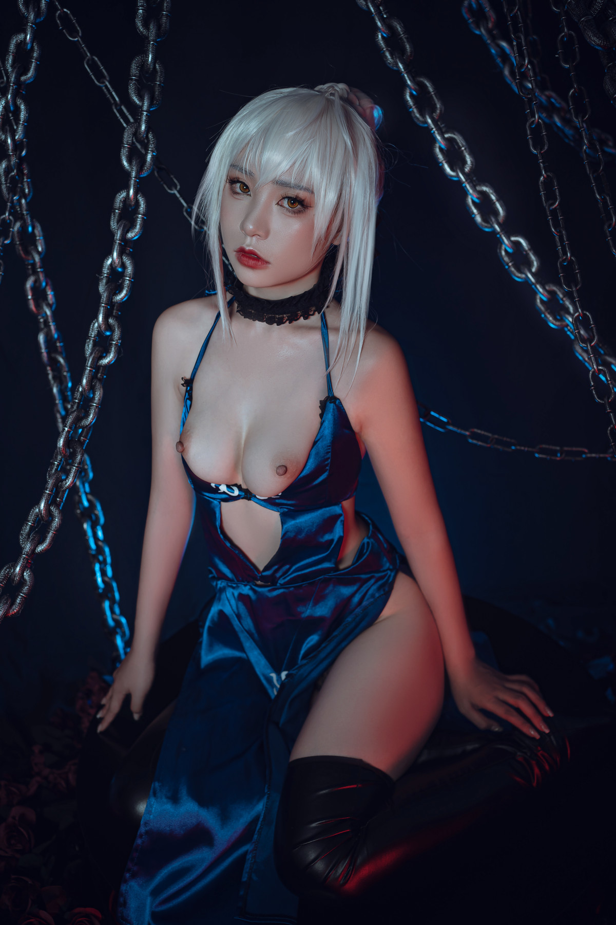 爆机少女喵小吉 Cosplay 黑呆 Saber Alter(47)