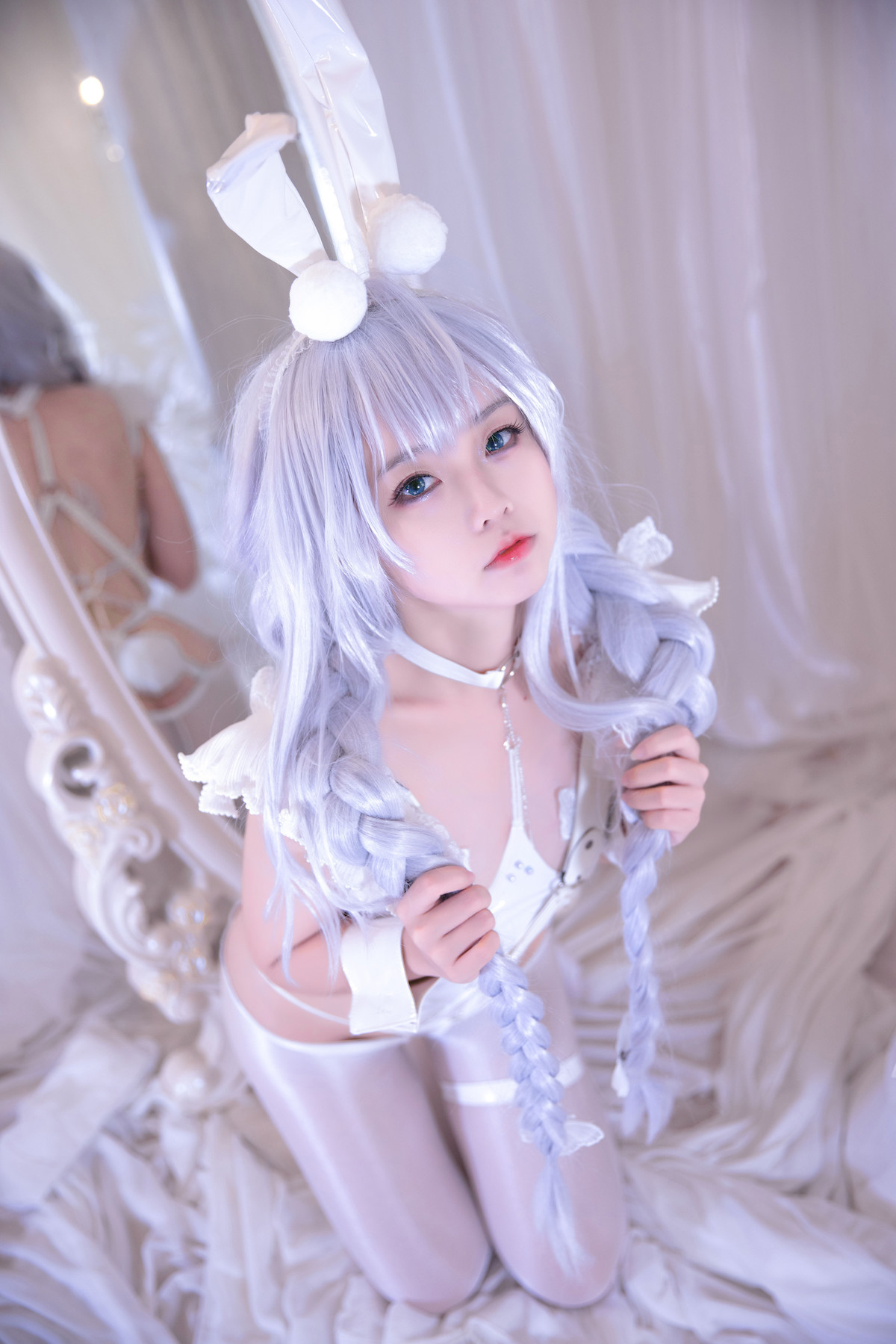 G44不会受伤 Cosplay 碧蓝航线 恶毒皮肤 懒懒的白兔(23)