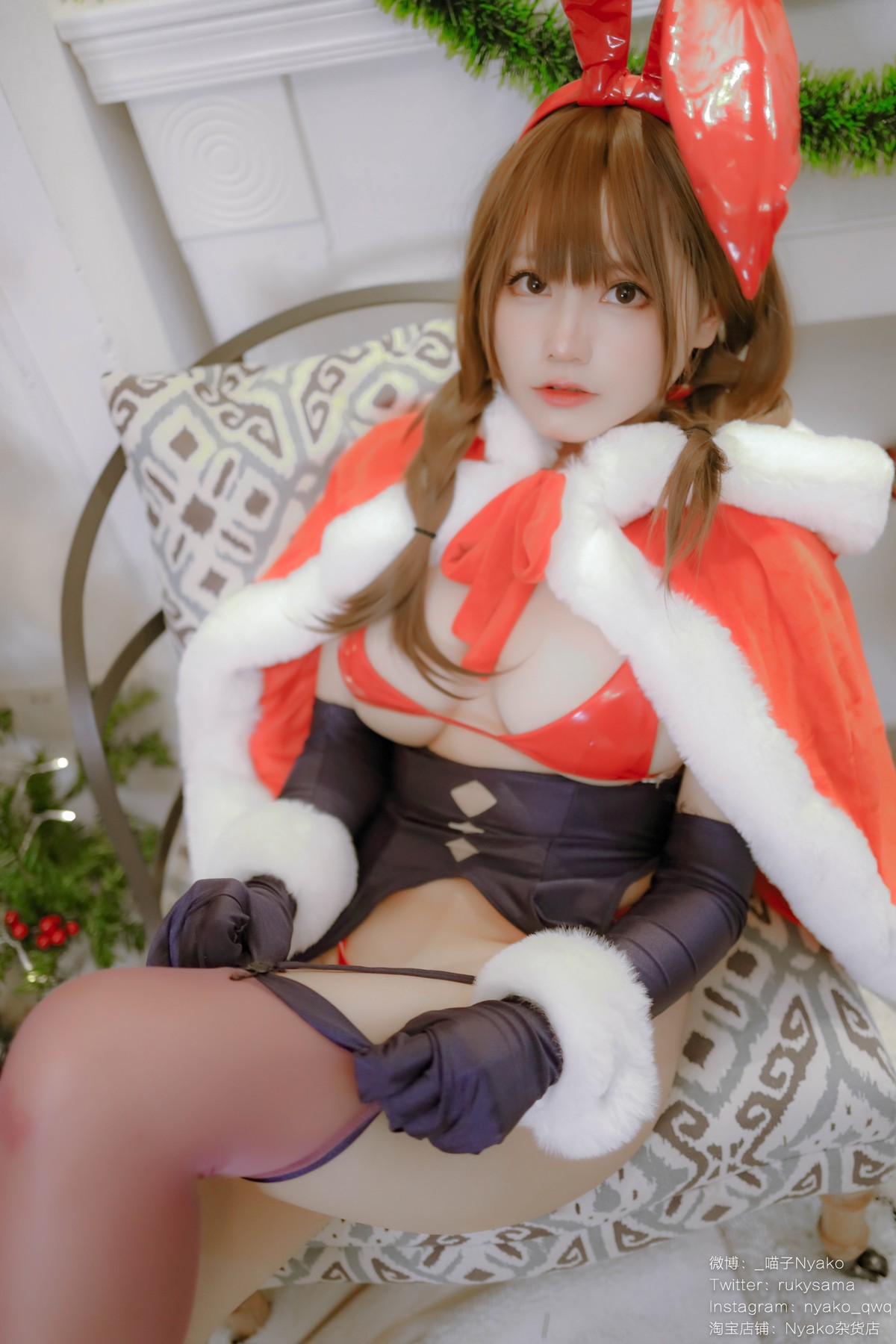 Cosplay Nyako喵子 Christmas Bunny Set.01(26)