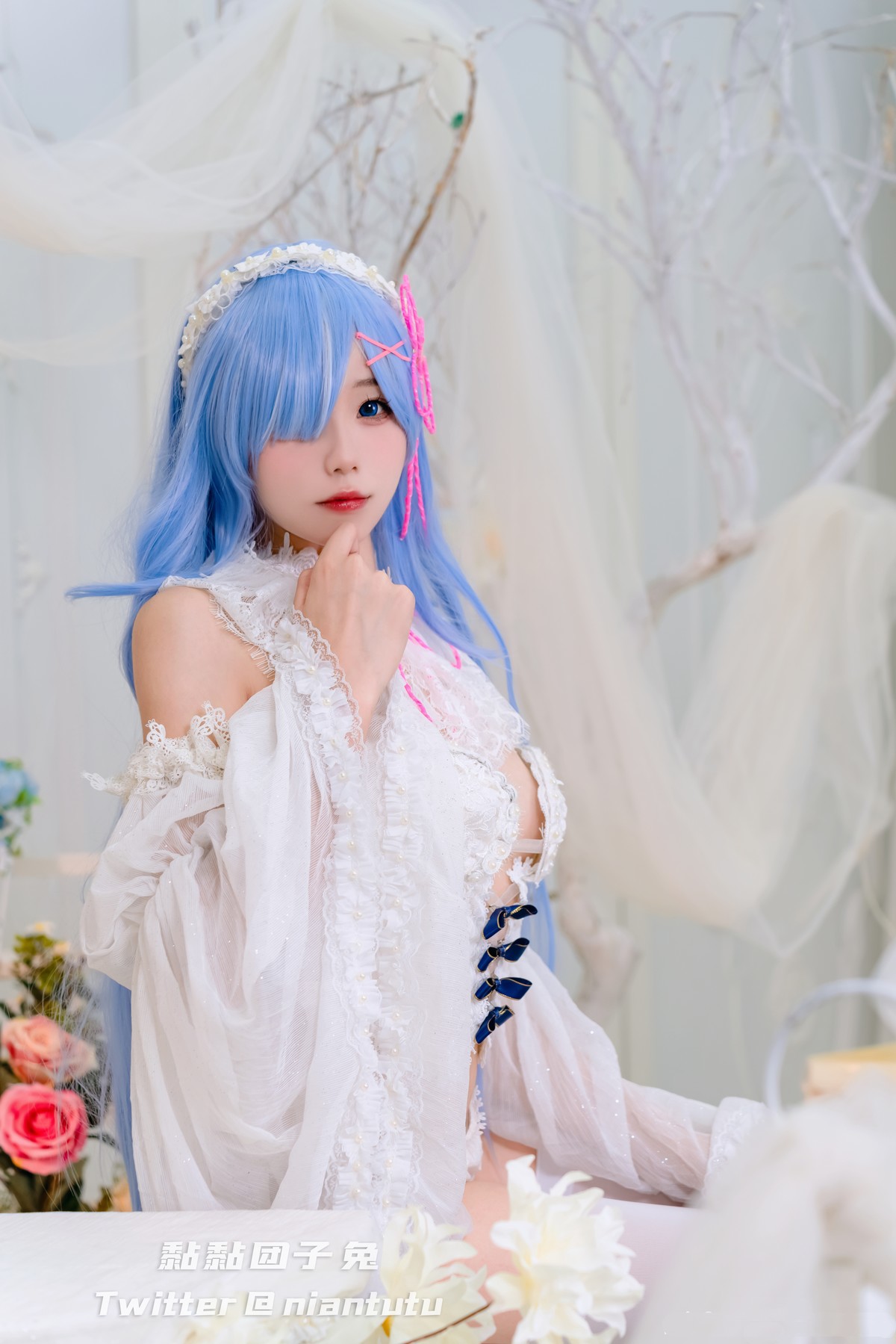 Cosplay 黏黏团子兔 长发蕾姆(12)