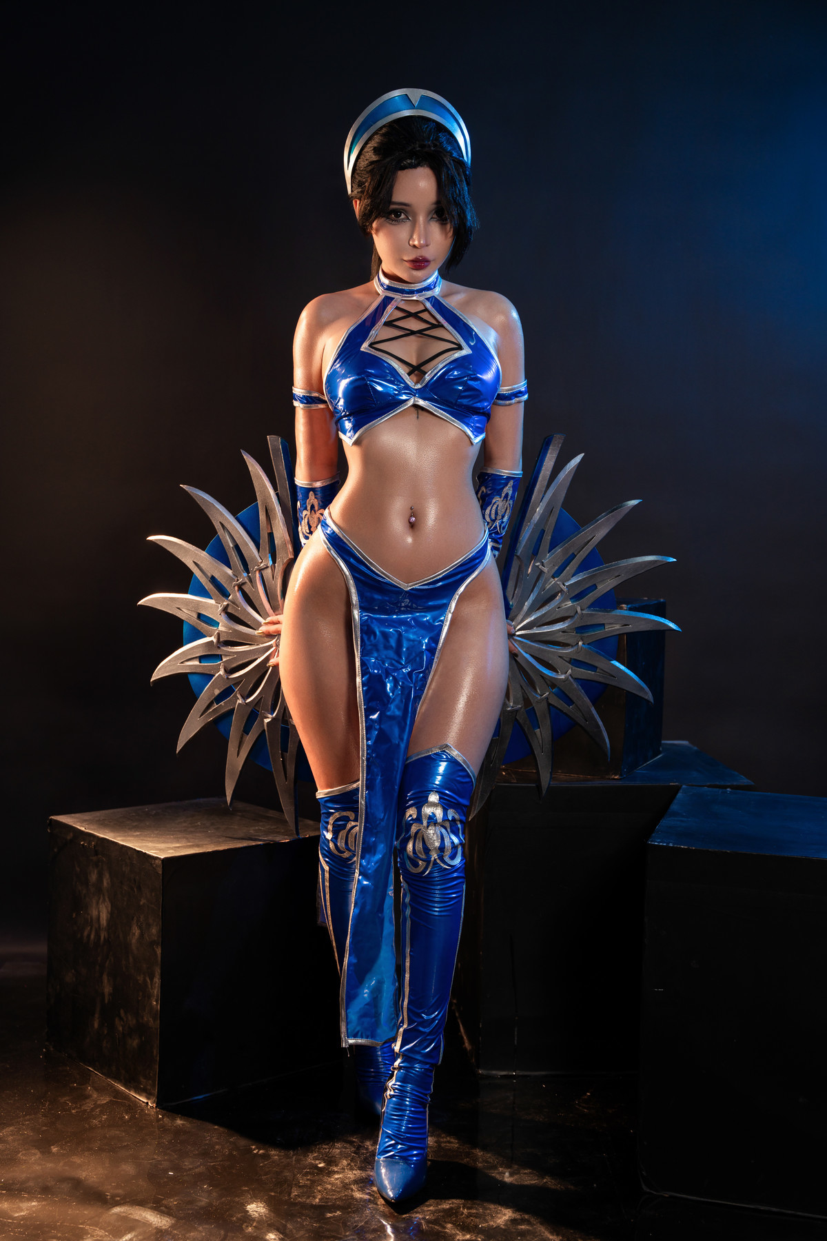 Cosplay Umeko.J Kitana Mortal Kombat Set.02(7)