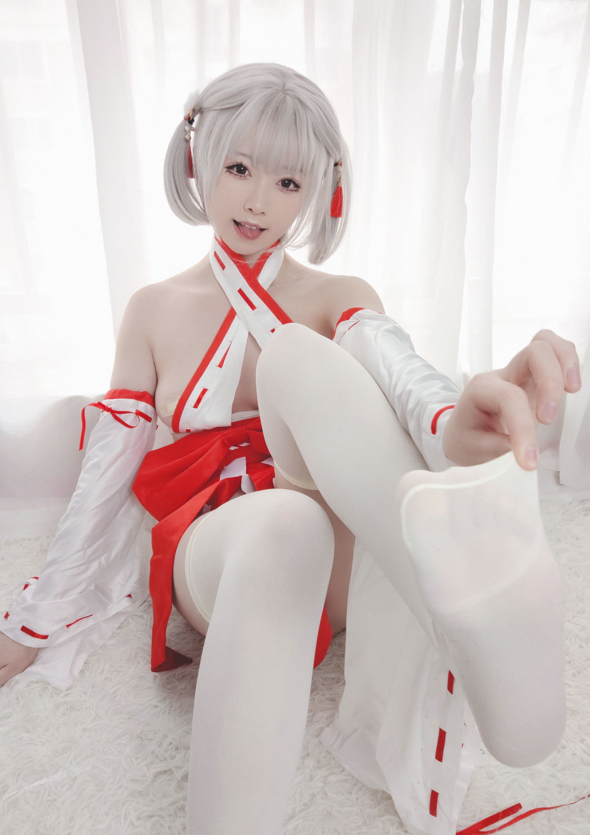 Cosplay Asagiriai愛ちゃん 巫女服自拍(4)