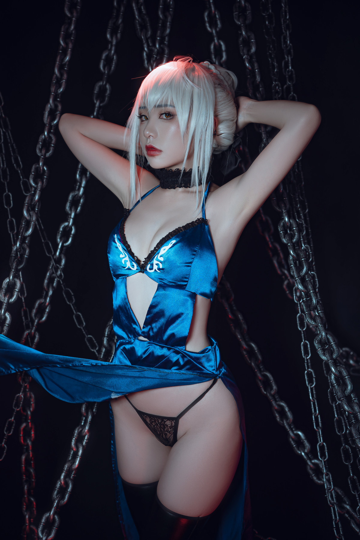 爆机少女喵小吉 Cosplay 黑呆 Saber Alter(13)