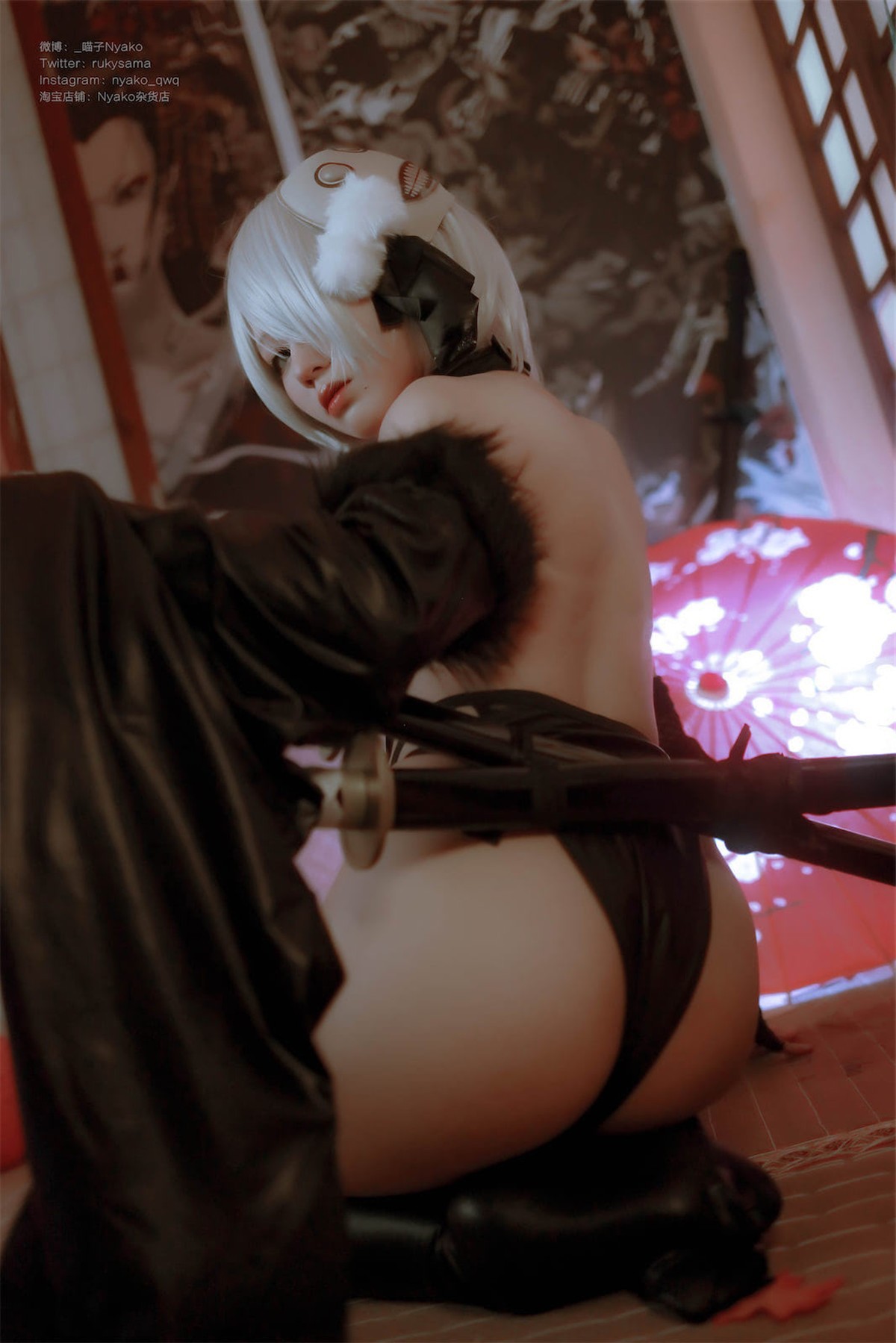 Cosplay Nyako喵子 2B同人旗袍(20)