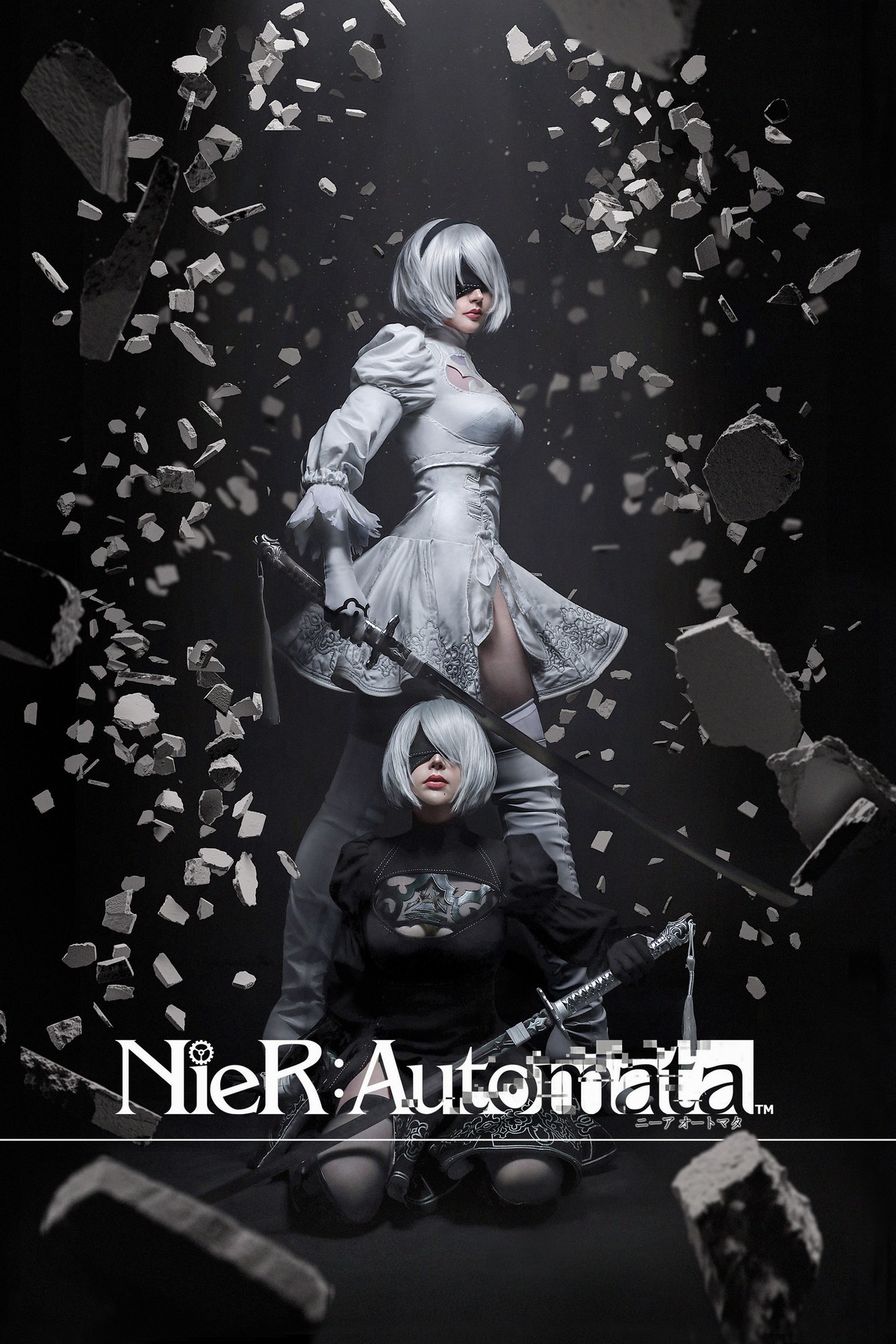 Cosplay Sayathefox 2B Black + White(24)