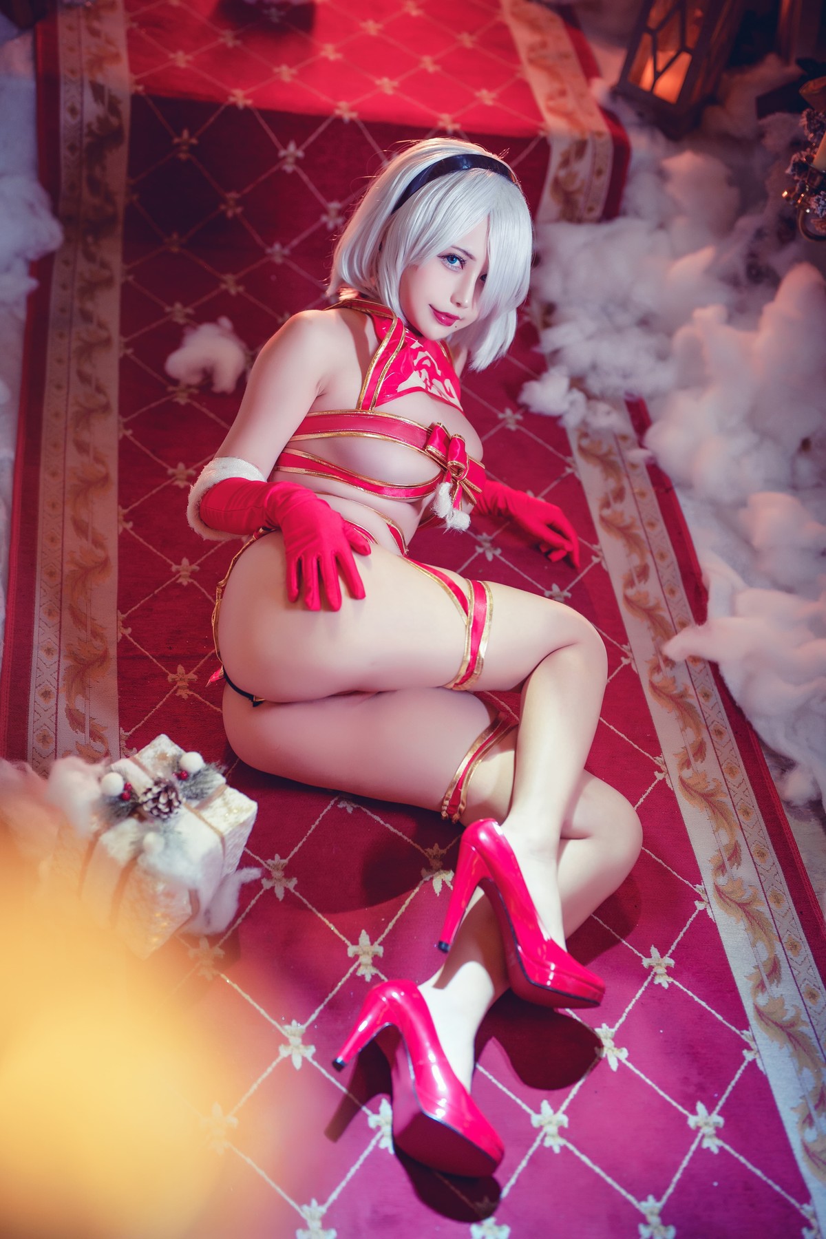 Cosplay 沖田凜花Rinka 圣诞2B RED(13)