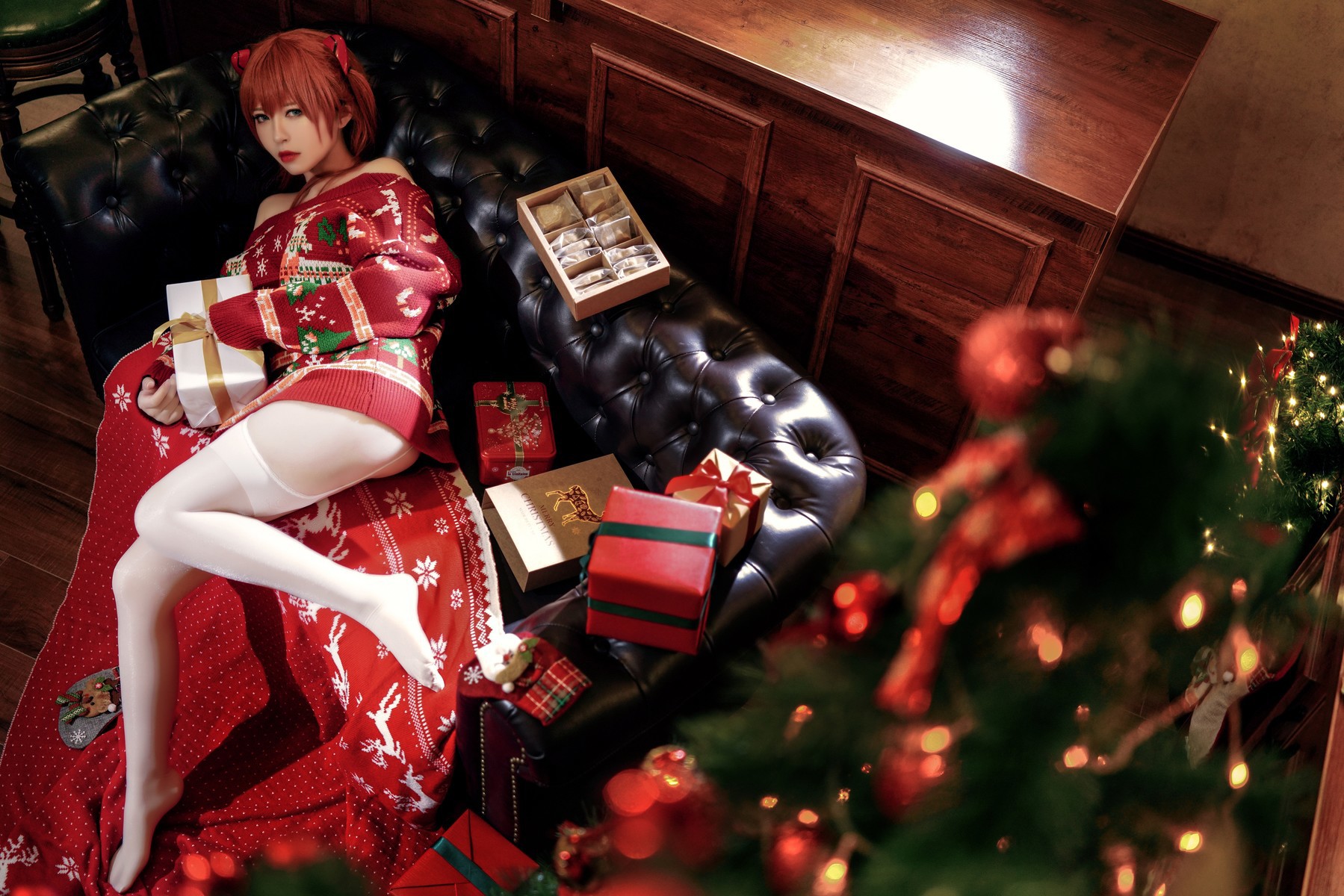 Cosplay 半半子 式波・ASUKA Christmas(14)