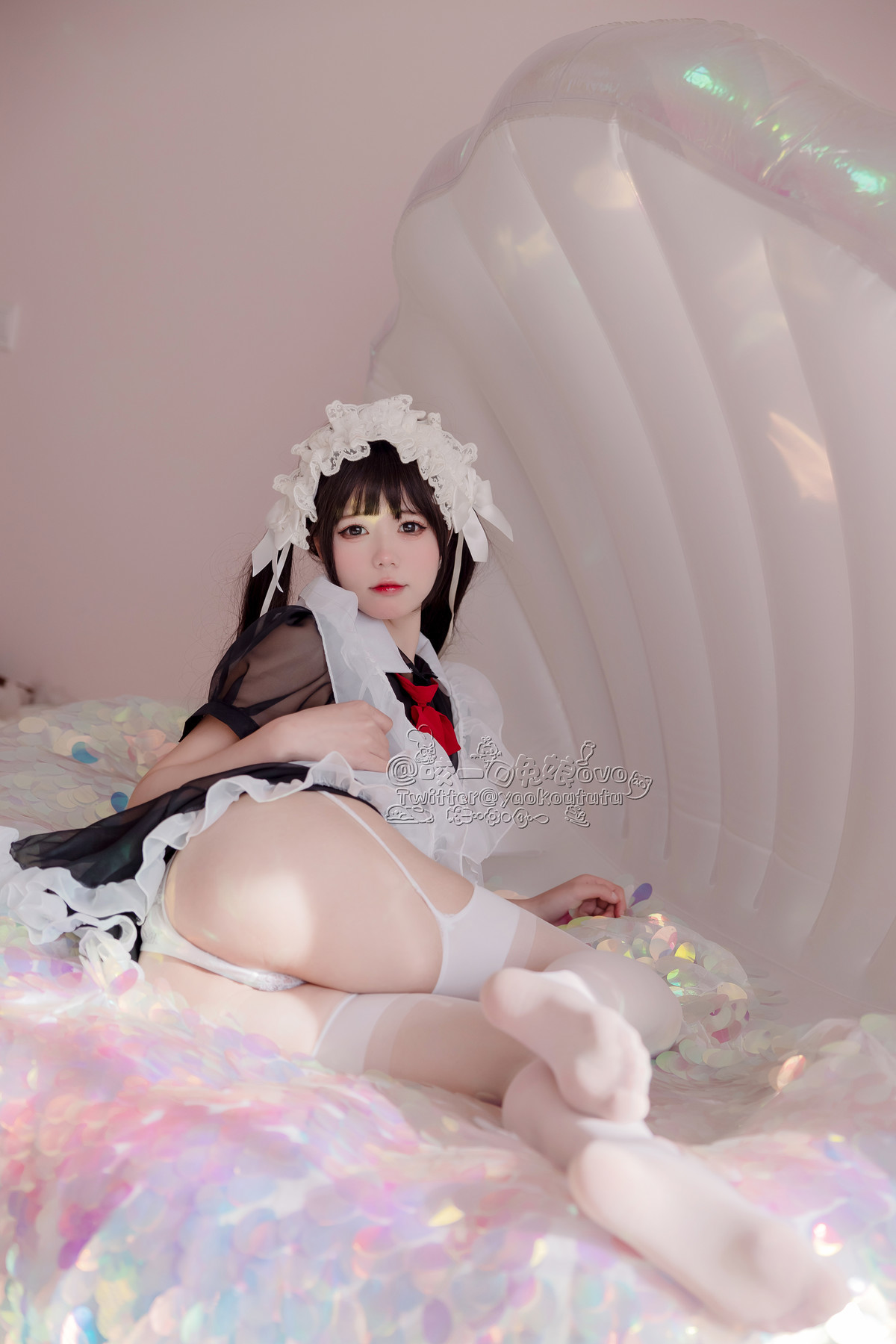 Cosplay 黏黏团子兔 黑白女仆(17)