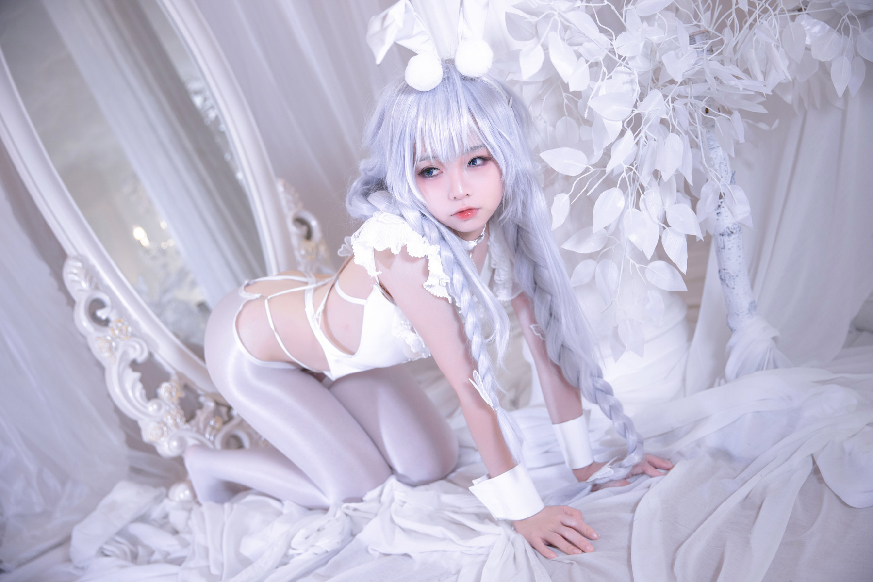 G44不会受伤 Cosplay 碧蓝航线 恶毒皮肤 懒懒的白兔(25)