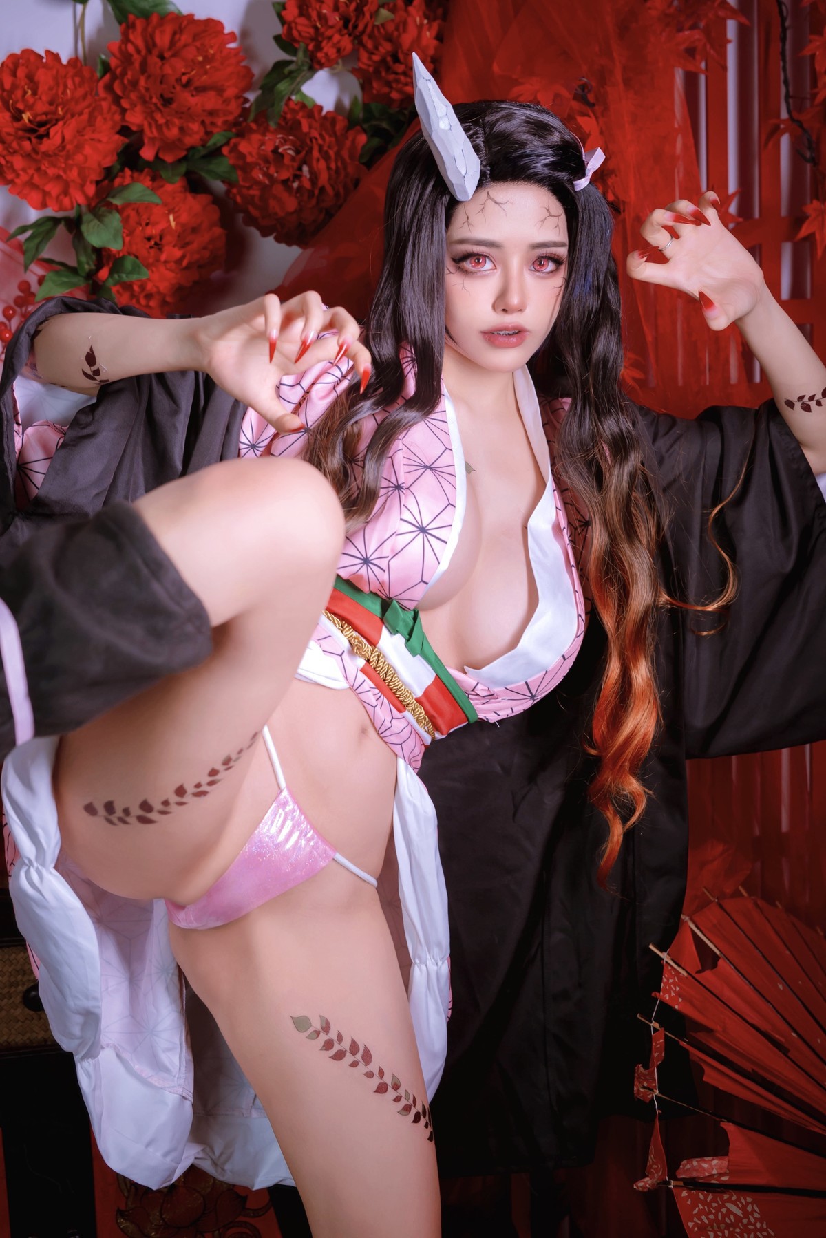 Cosplay 萝莉Byoru 灶门祢豆子 Nezuko(14)