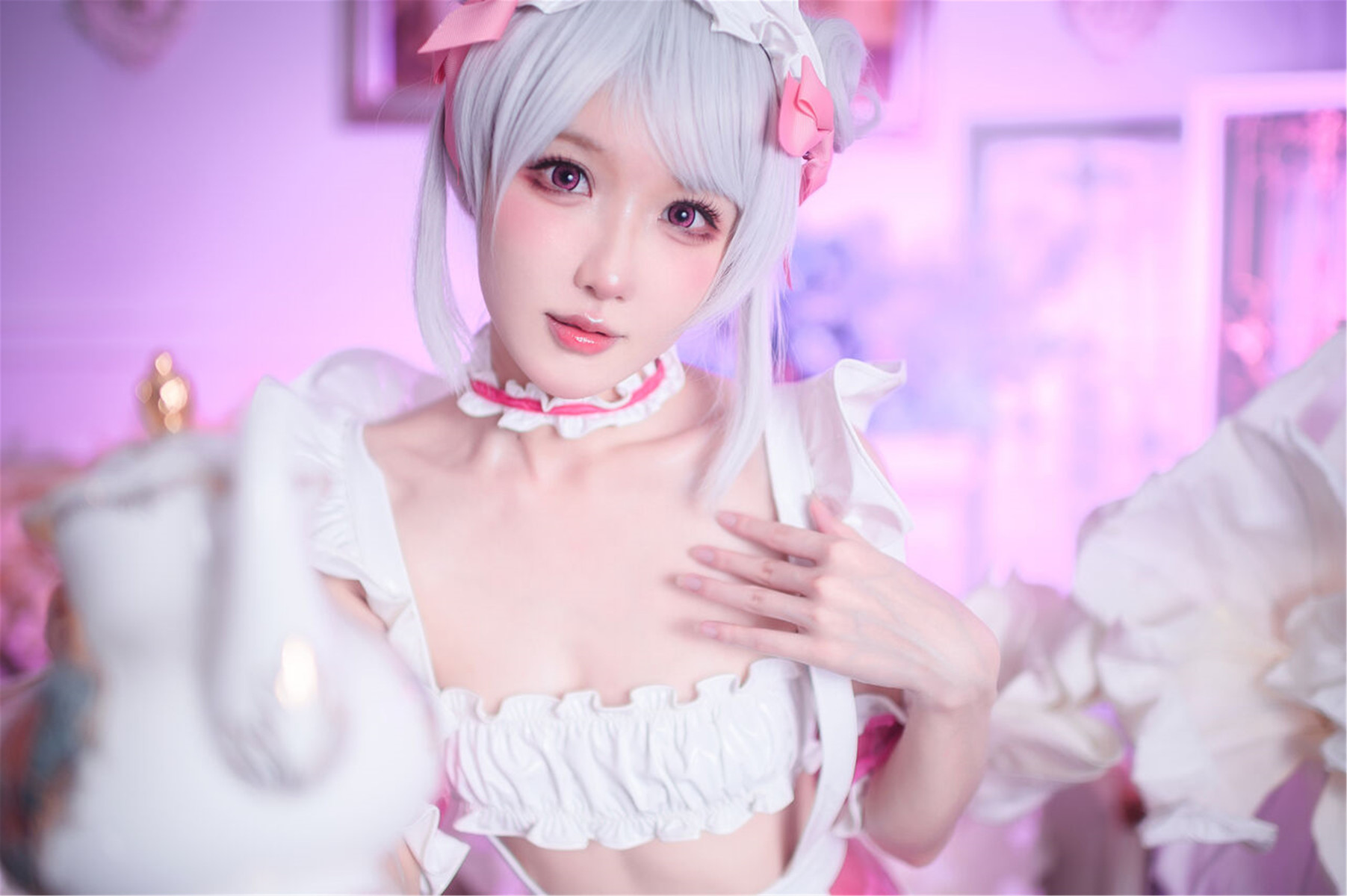 Cosplay 阿包也是兔娘 七夕粉粉女仆(3)