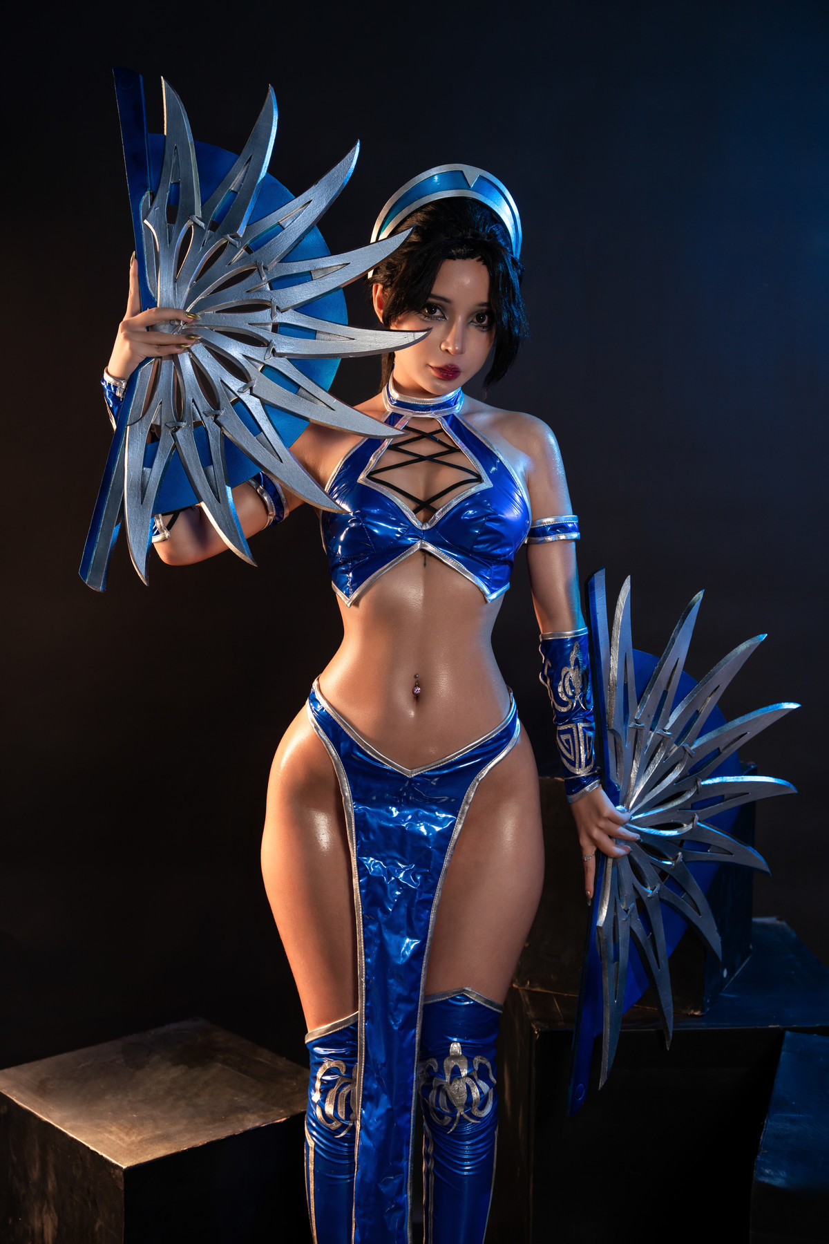 Cosplay Umeko.J Kitana Mortal Kombat Set.02(6)