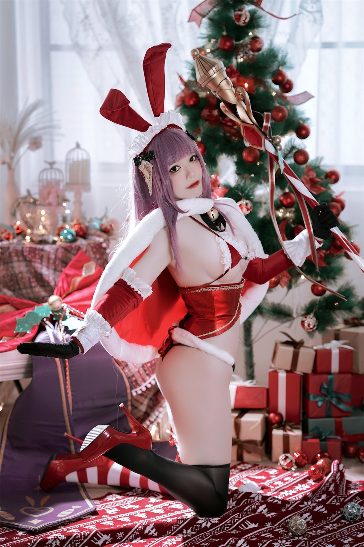 Cosplay 半半子 Christmas Bunny Aike(4)