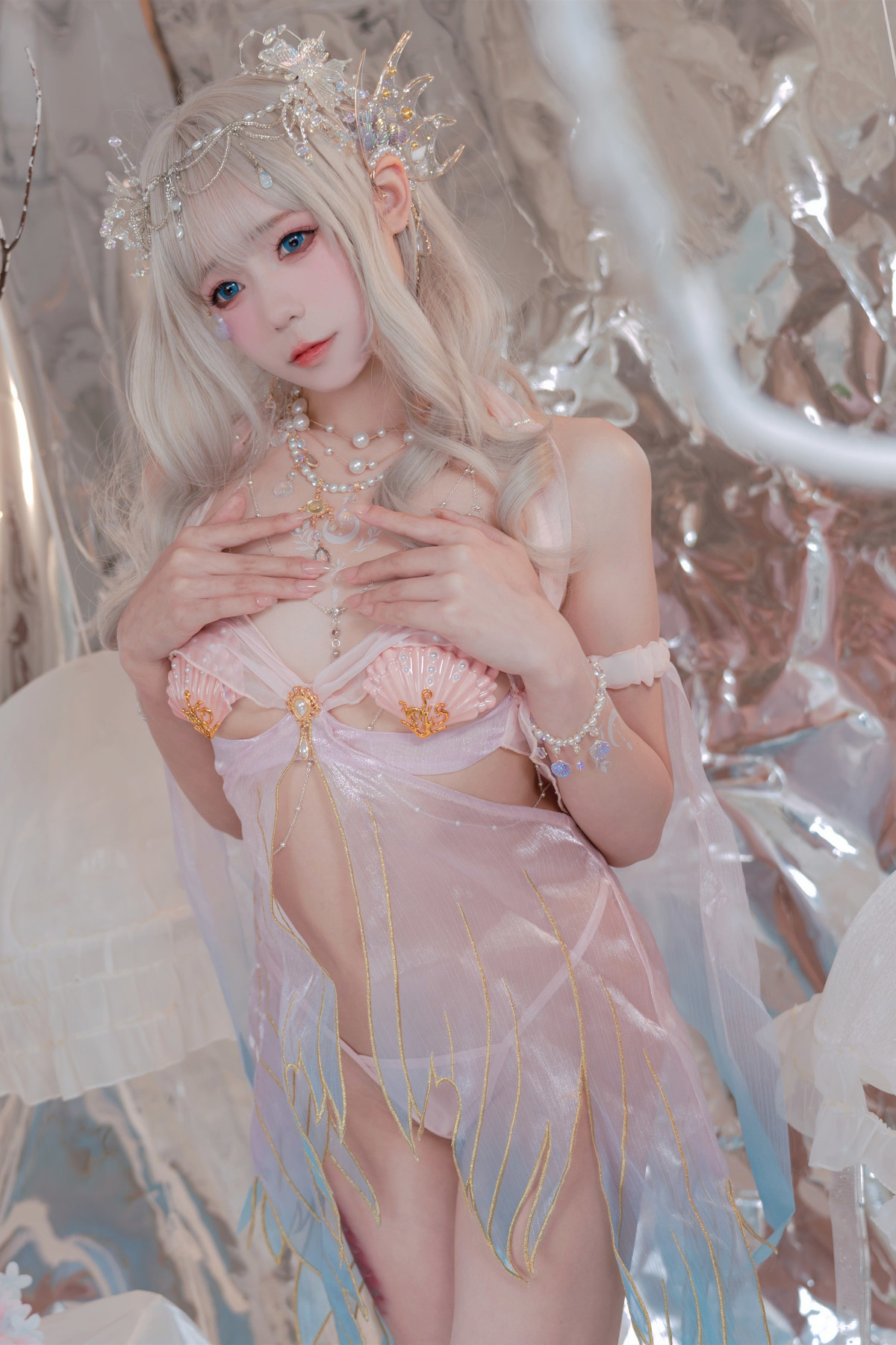 Cosplay 咬一口兔娘 海的女儿 Mermaid(11)